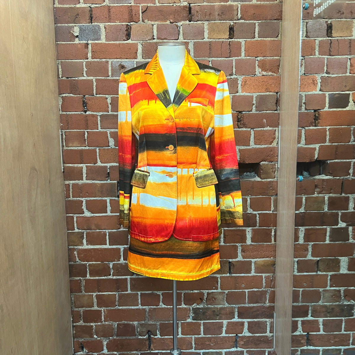 MOSCHINO 1990'S Paint Drip suit Wellington Hunters and Collectors