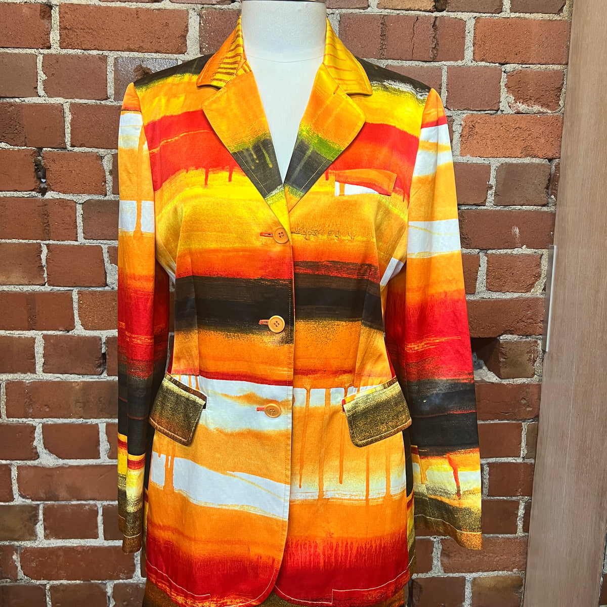 MOSCHINO 1990'S Paint Drip suit Wellington Hunters and Collectors