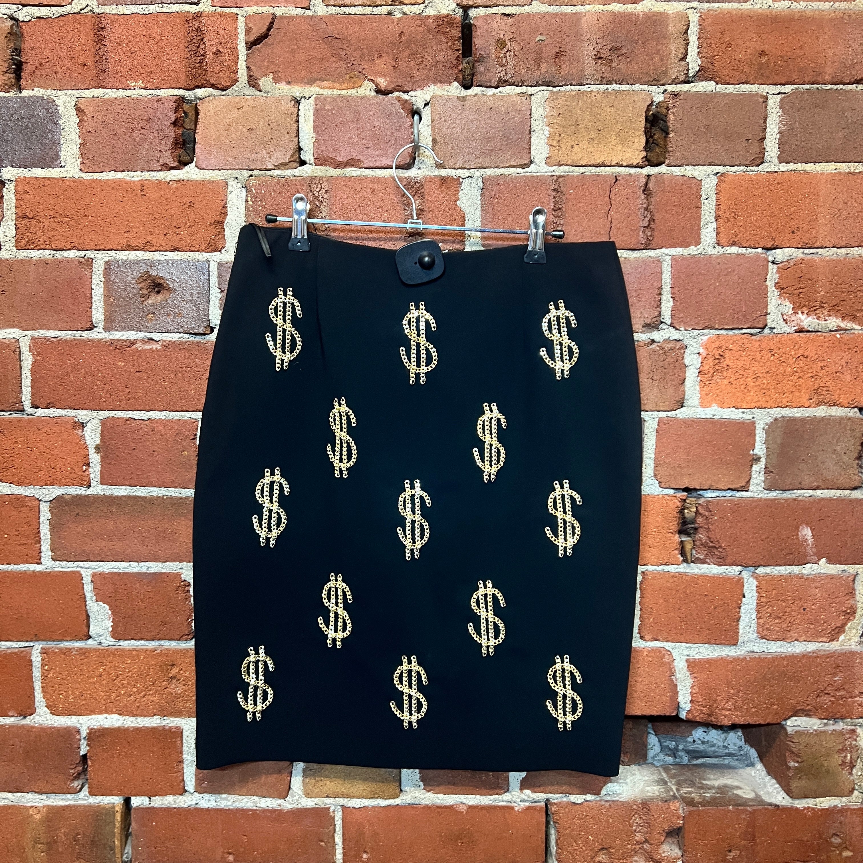 MOSCHINO Chain dollar sign skirt