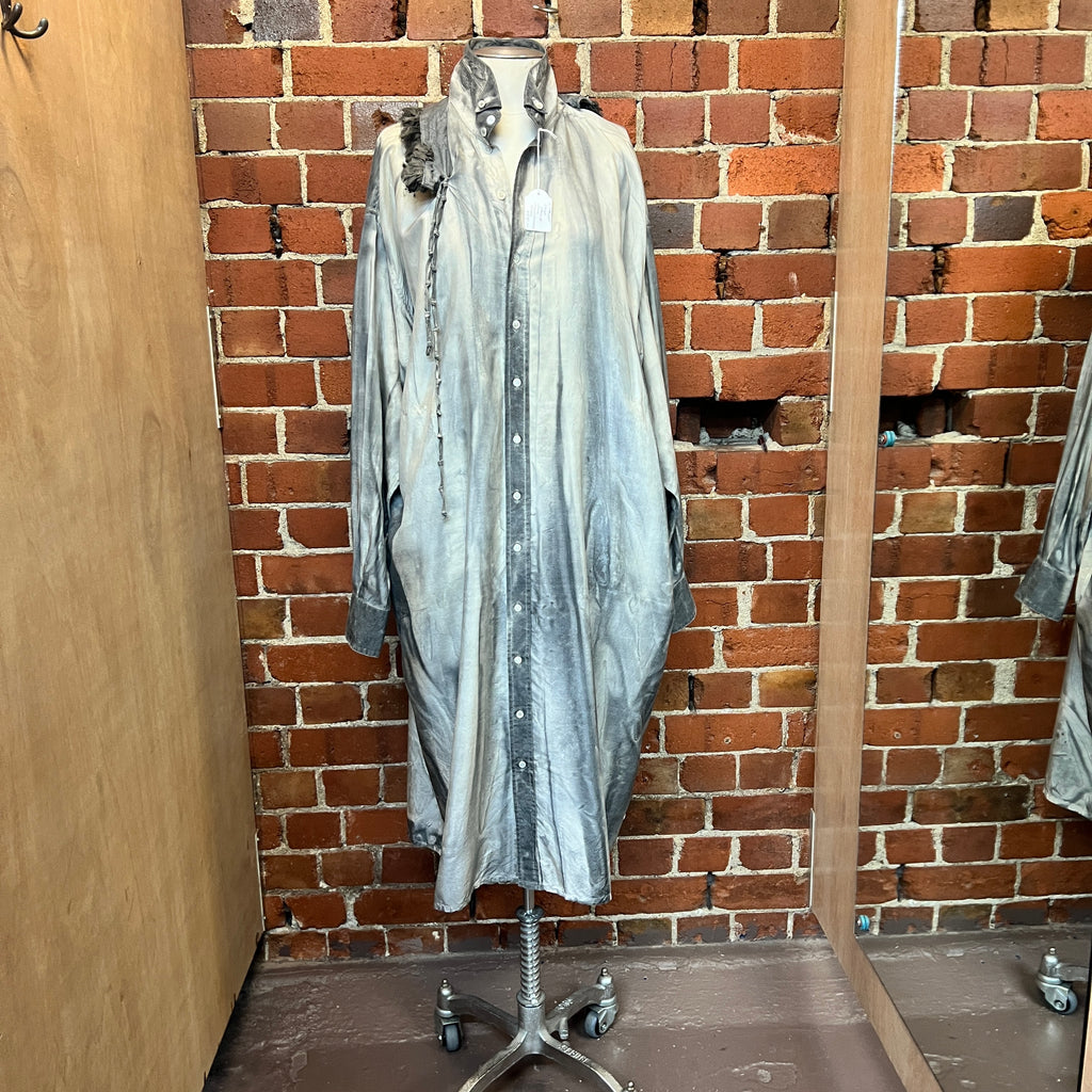 LELA JACOBS handprinted silk cotton dress/shirt