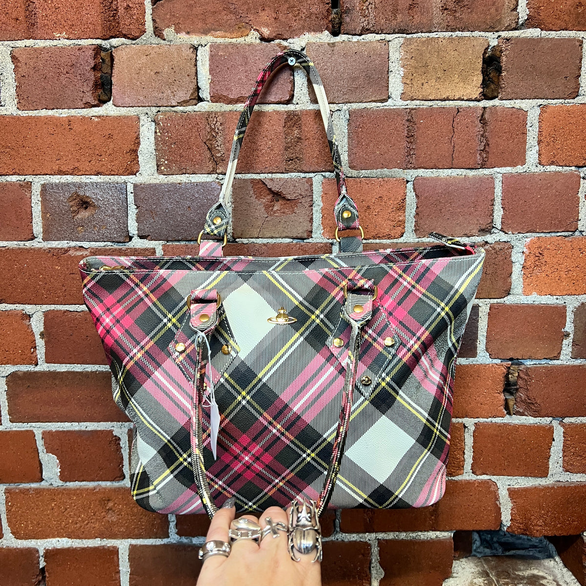 VIVIENNE WESTWOOD Autograph tartan handbag