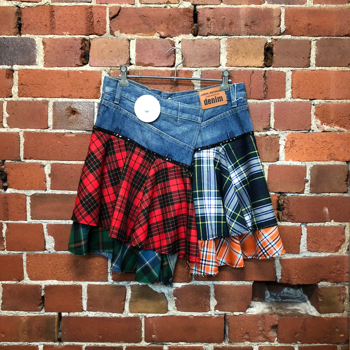 JUNYA WATANABE Comme Des Garcon denim tartan skirt – Wellington