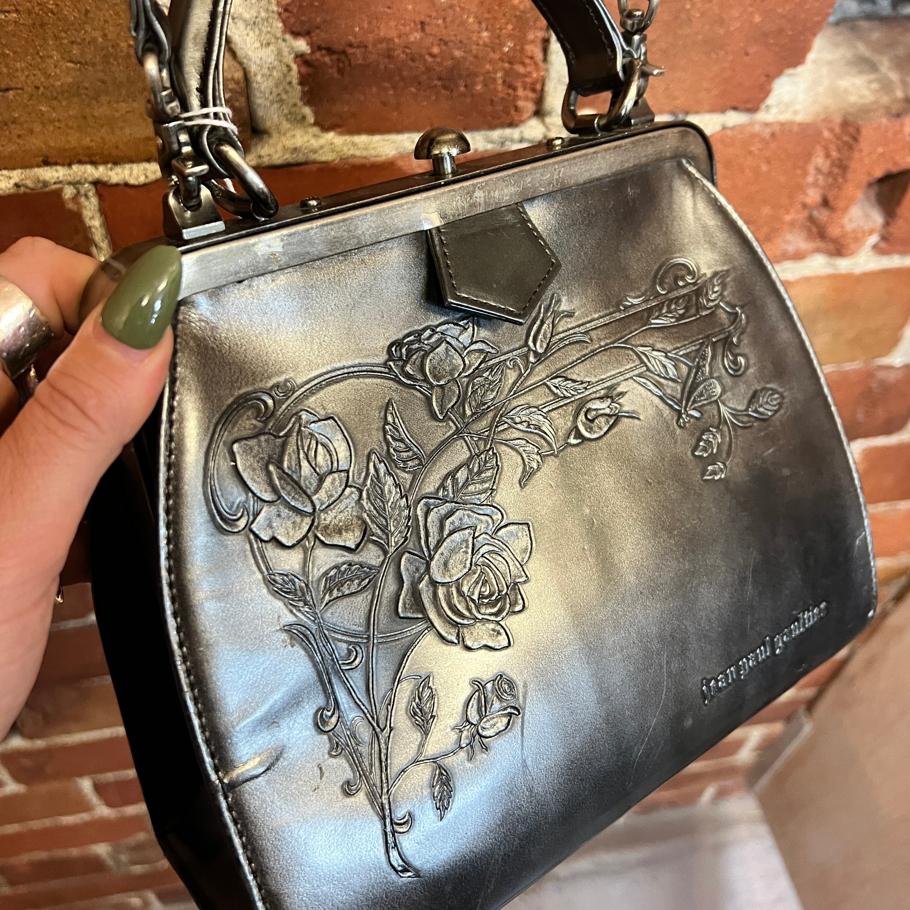 JEAN PAUL GAULTIER 1990's embossed roses handbag