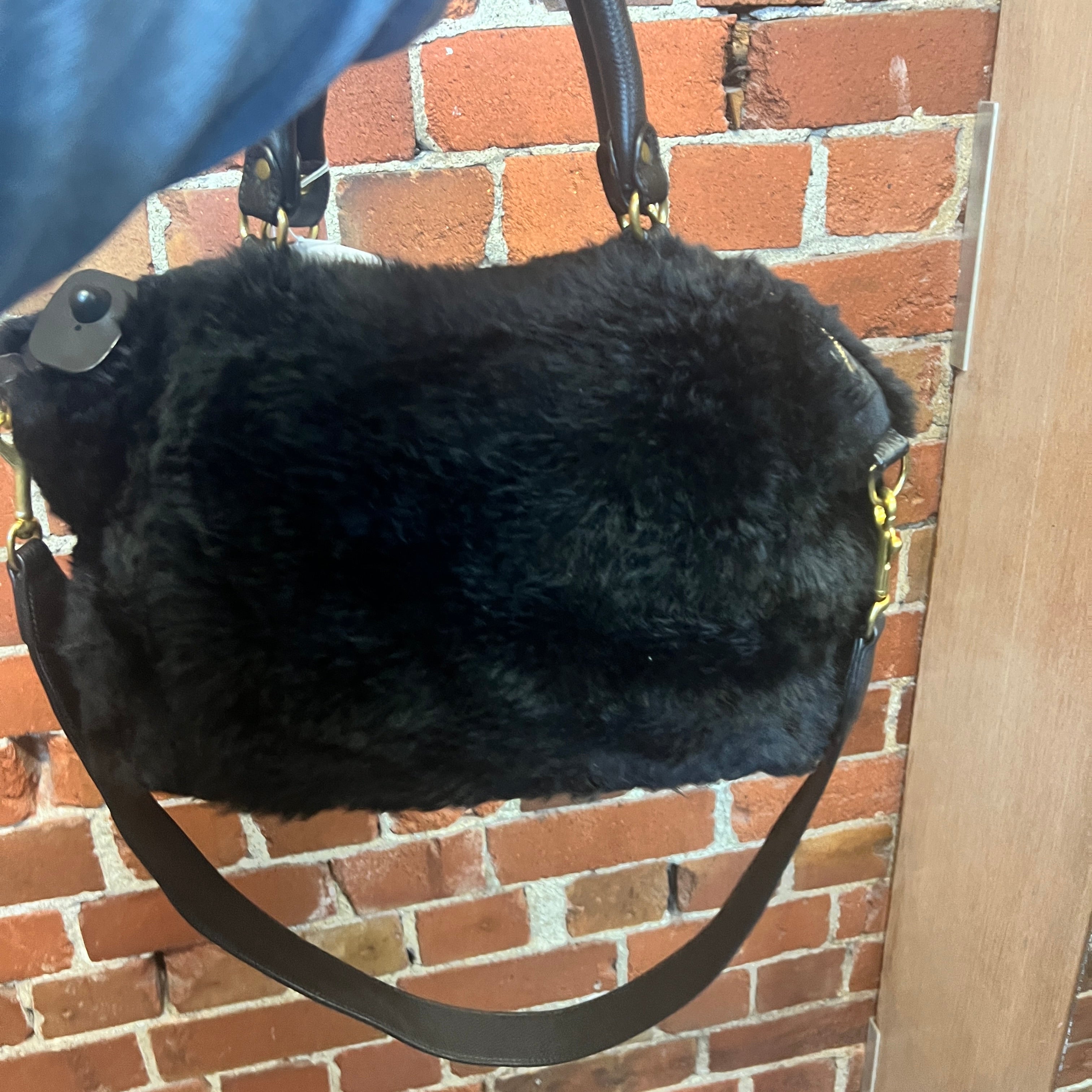 DEADLY PONIES shearling leather handbag