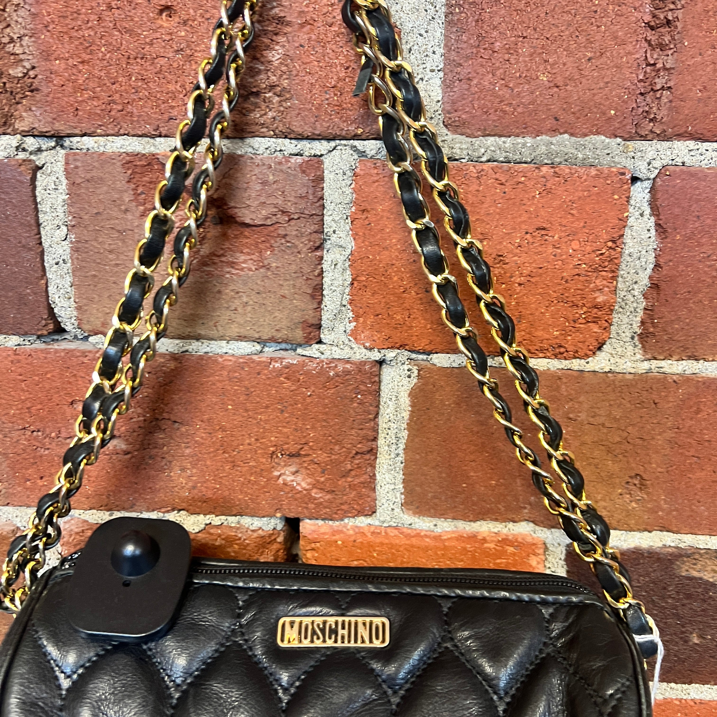 MOSCHINO 1990'S Circular leather bag