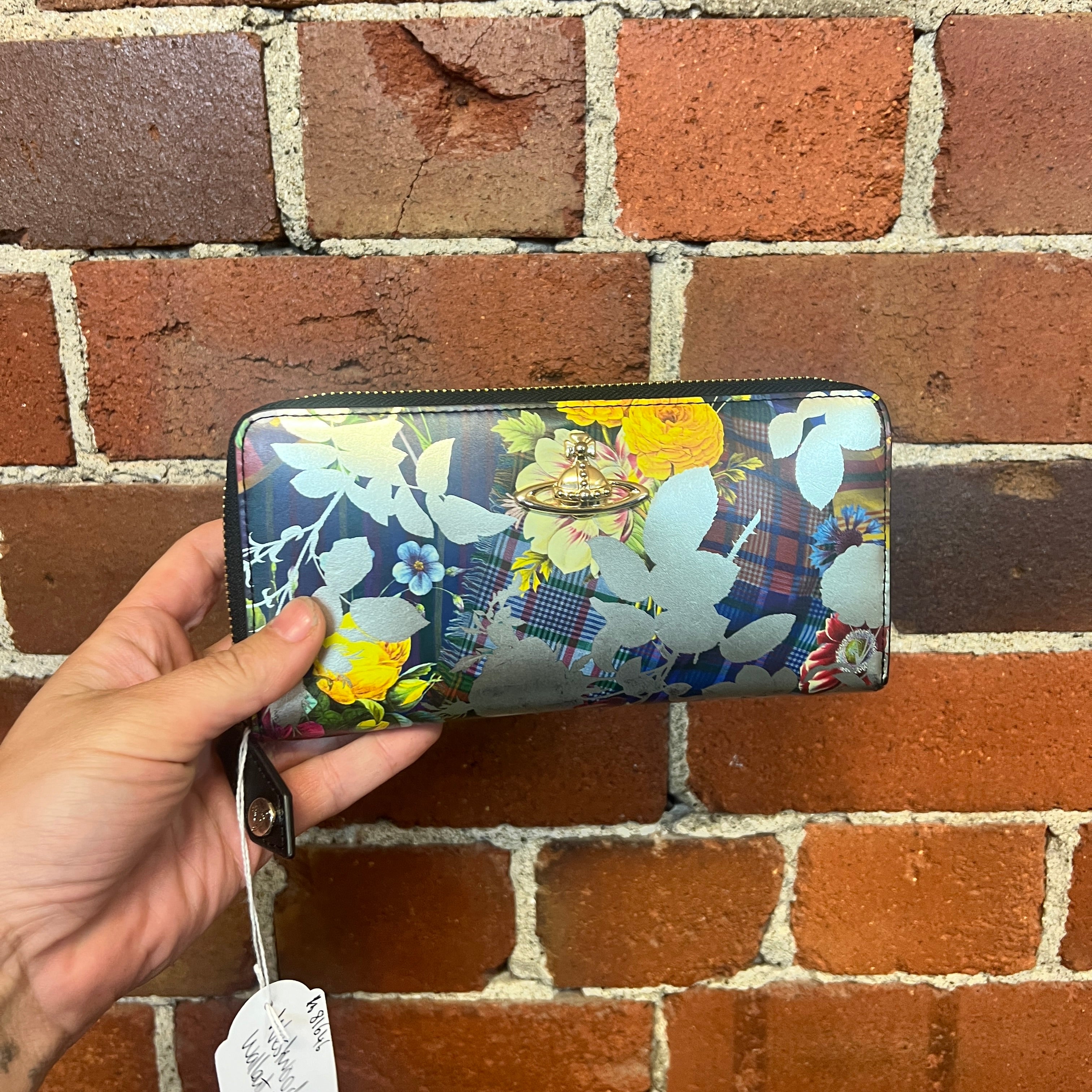 VIVIENNE WESTWOOD floral tartan wallet
