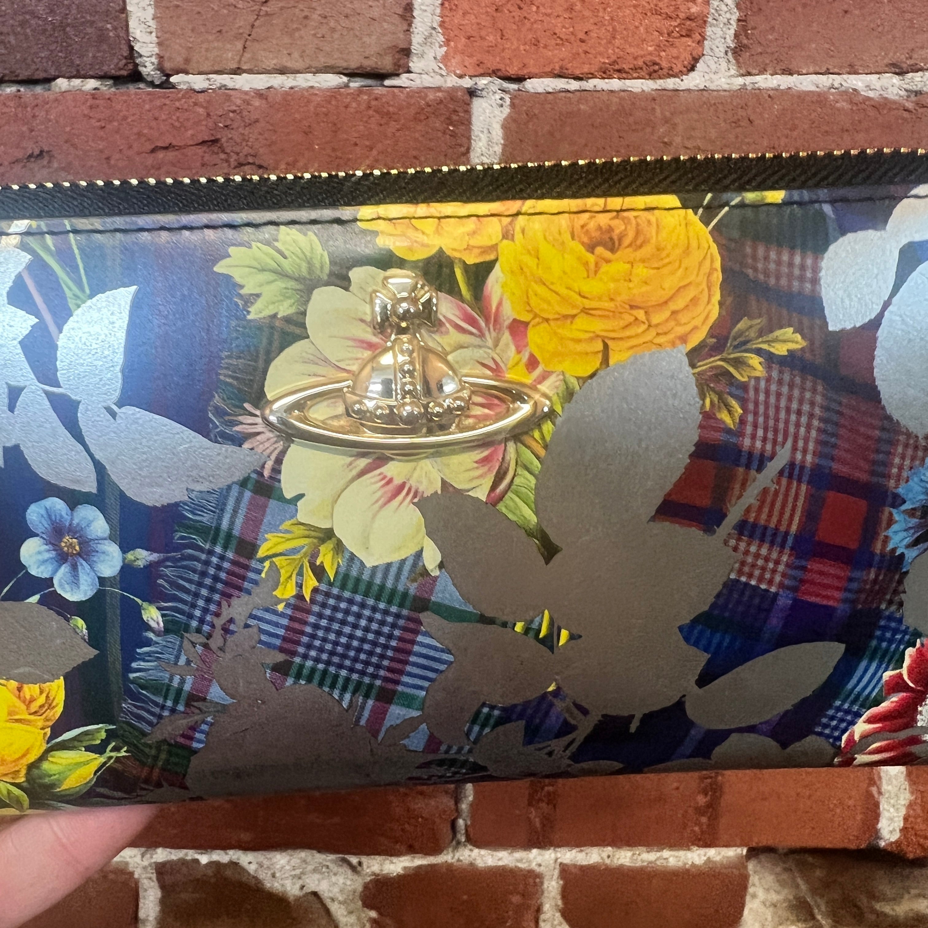 VIVIENNE WESTWOOD floral tartan wallet