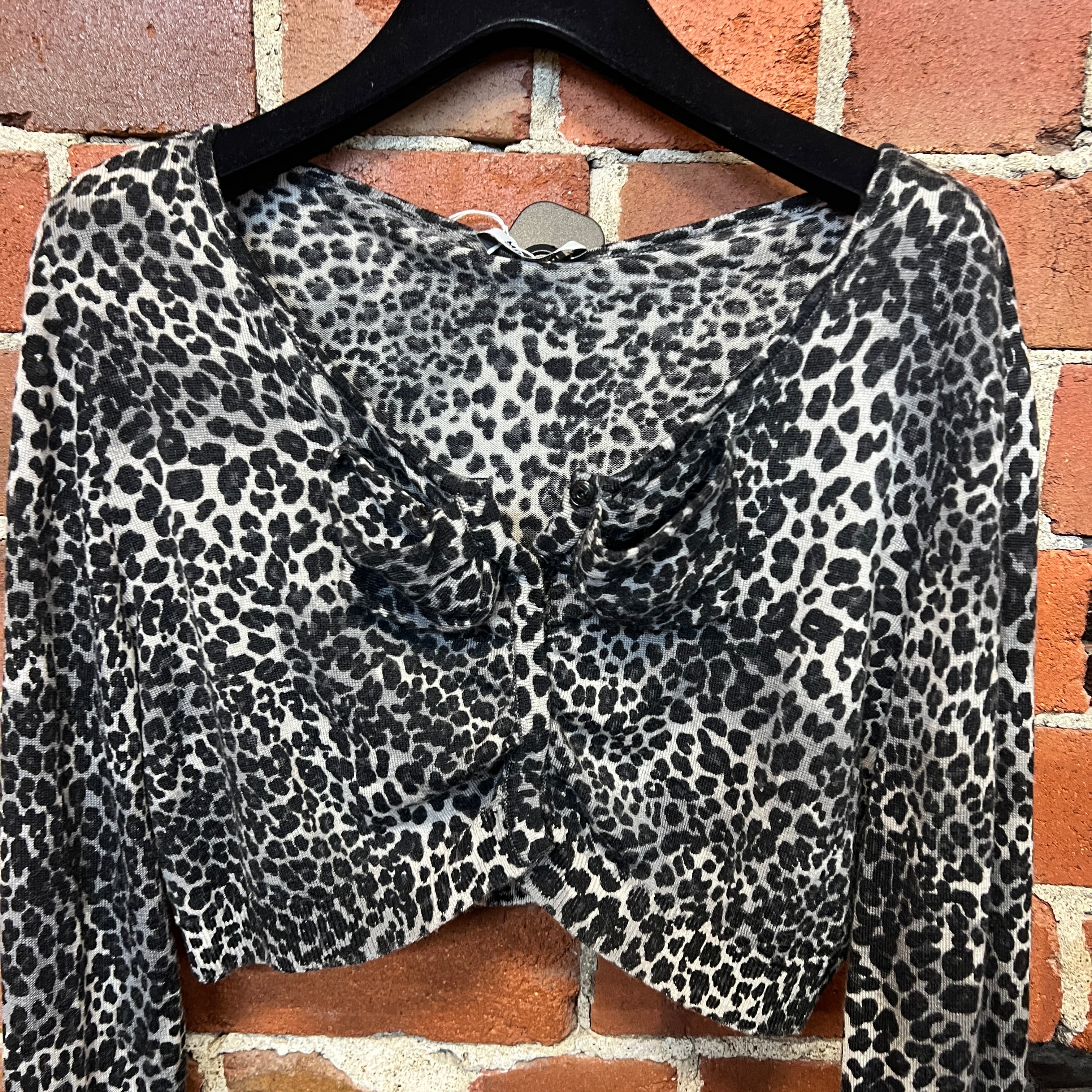 MOSCHINO crop leopard top