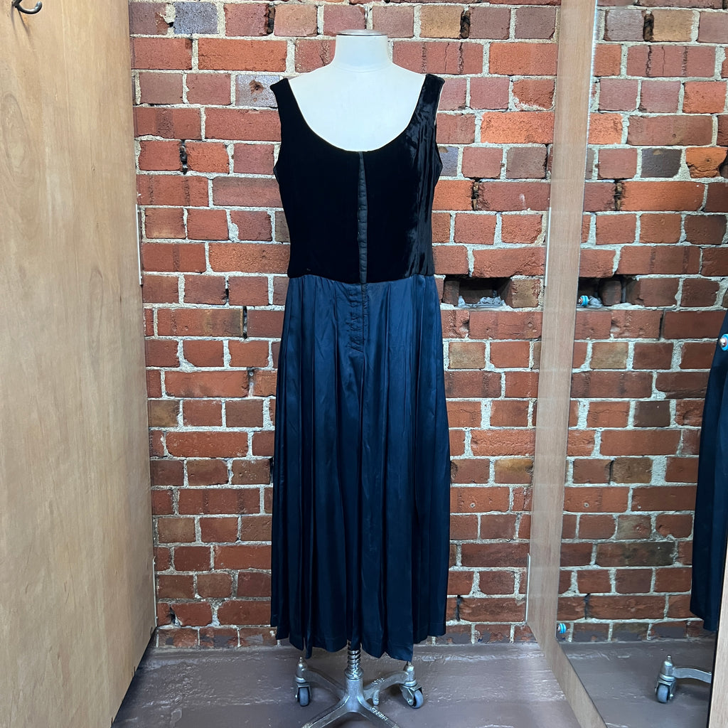 COMME DES GARCONS 1990's quilted velvet and rayon dress