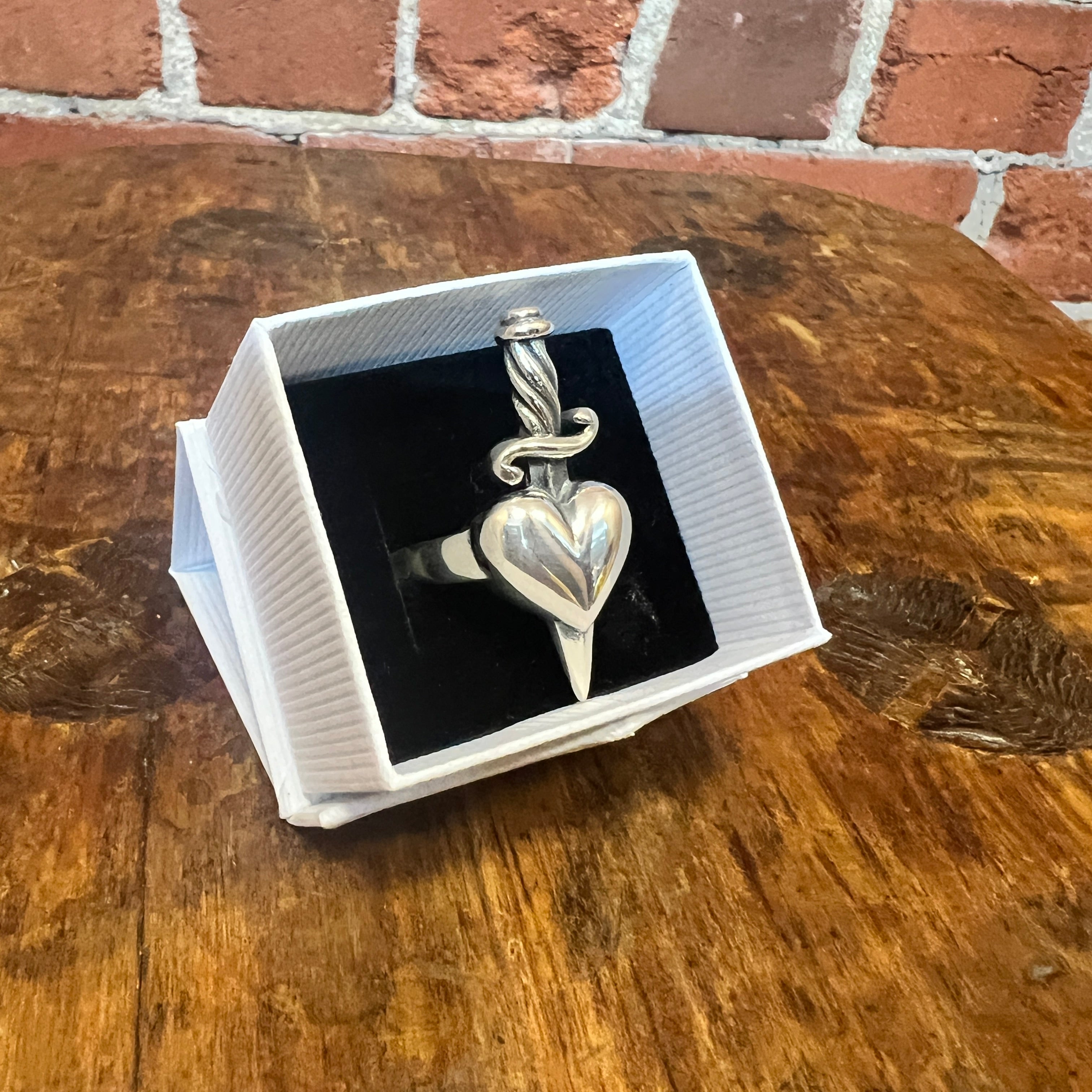 WILLIAM GRIFFITHS Sterling silver Heart and Dagger ring