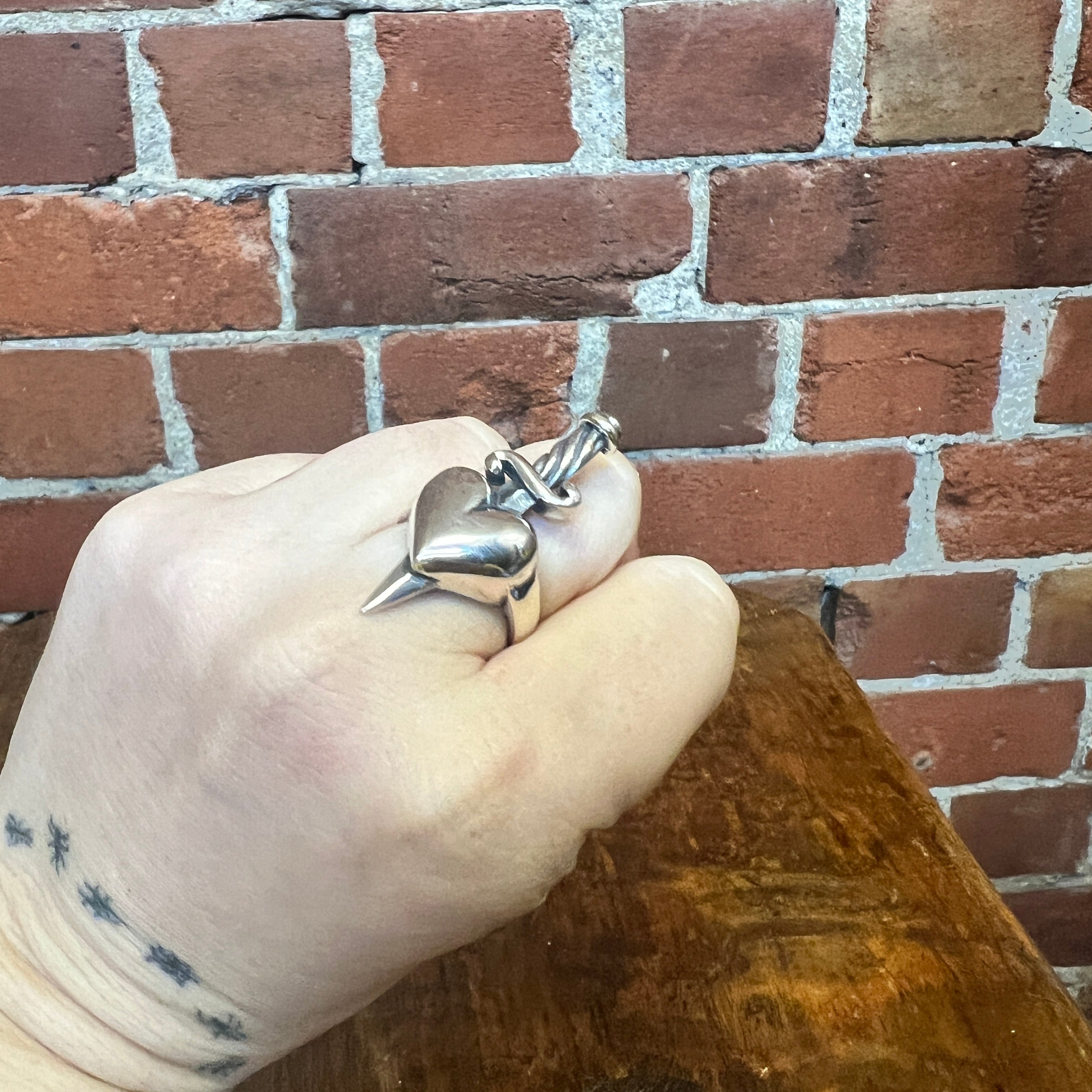 WILLIAM GRIFFITHS Sterling silver Heart and Dagger ring