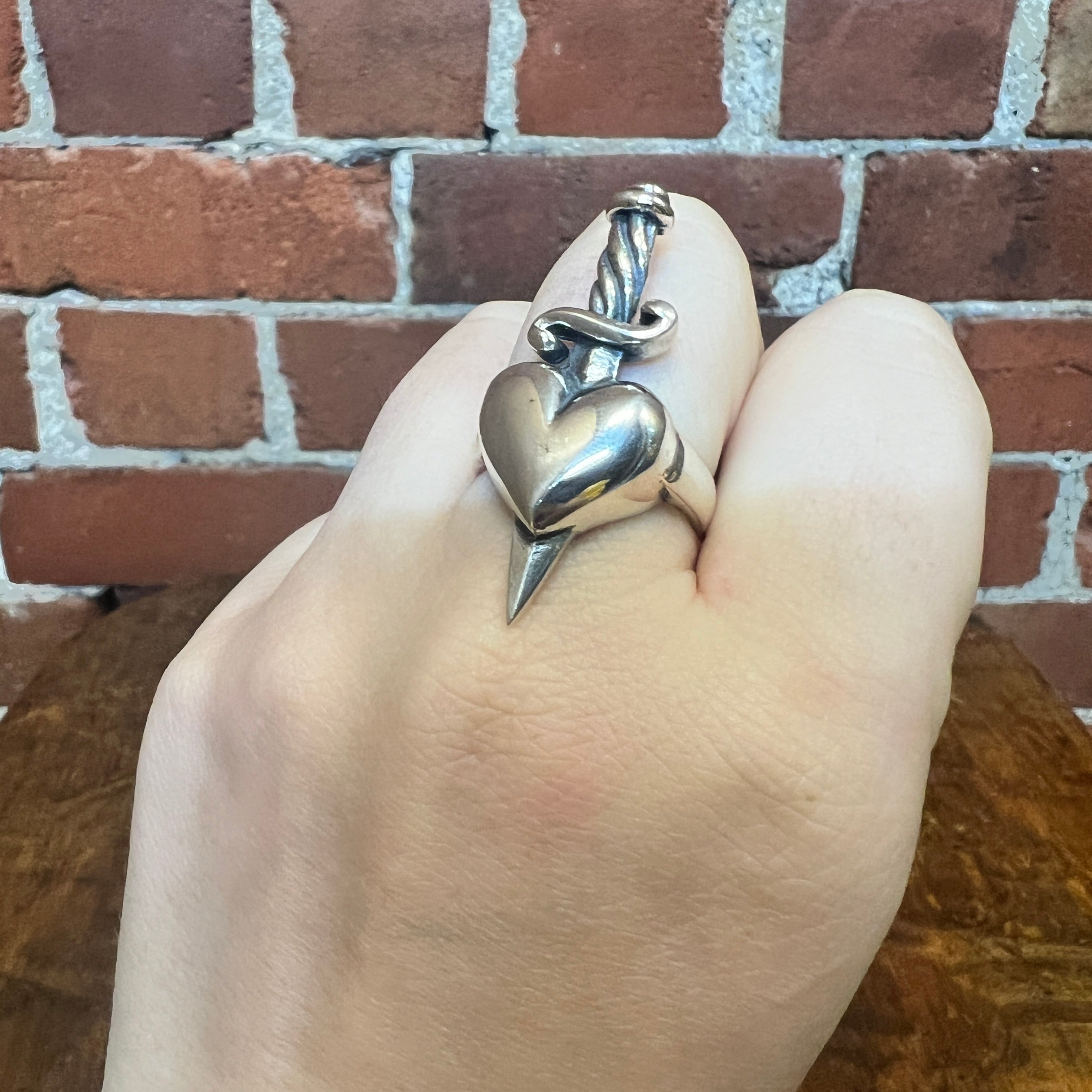 WILLIAM GRIFFITHS Sterling silver Heart and Dagger ring