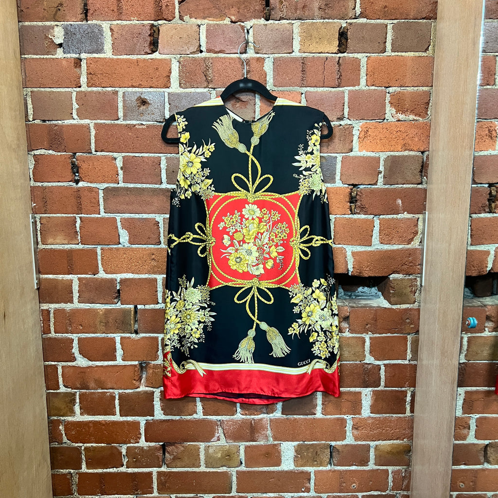 GUCCI silk scarf mini dress