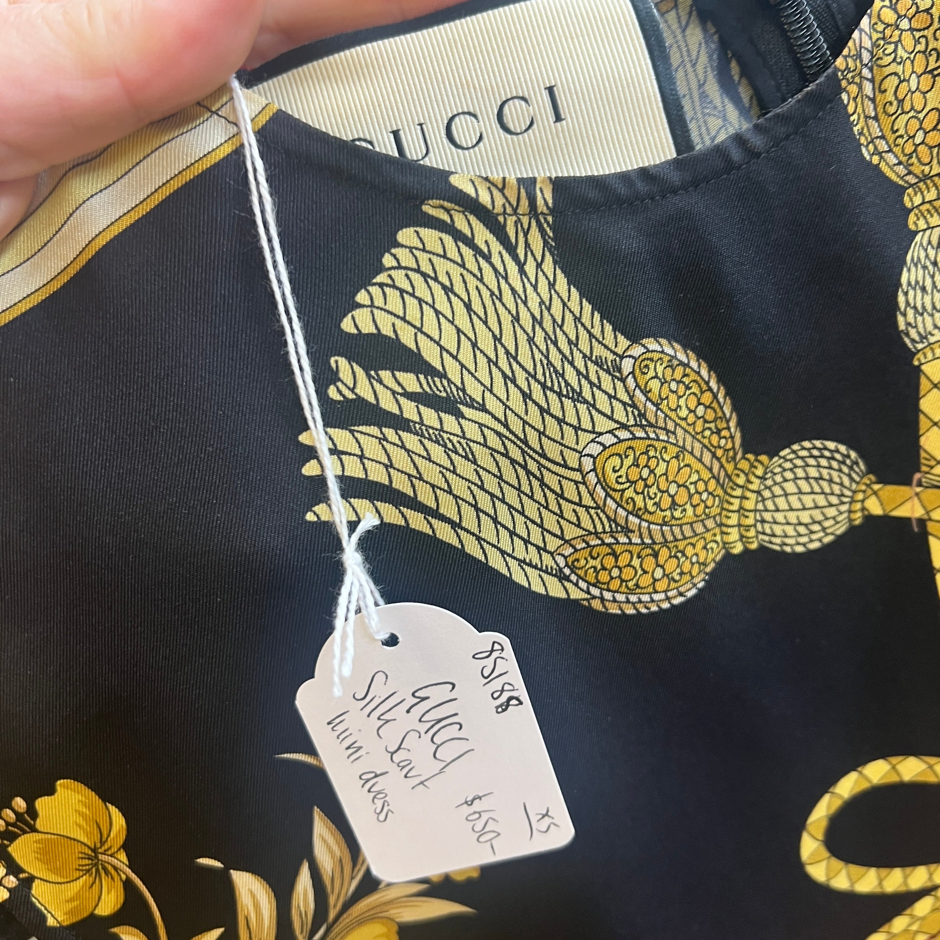 GUCCI silk scarf mini dress