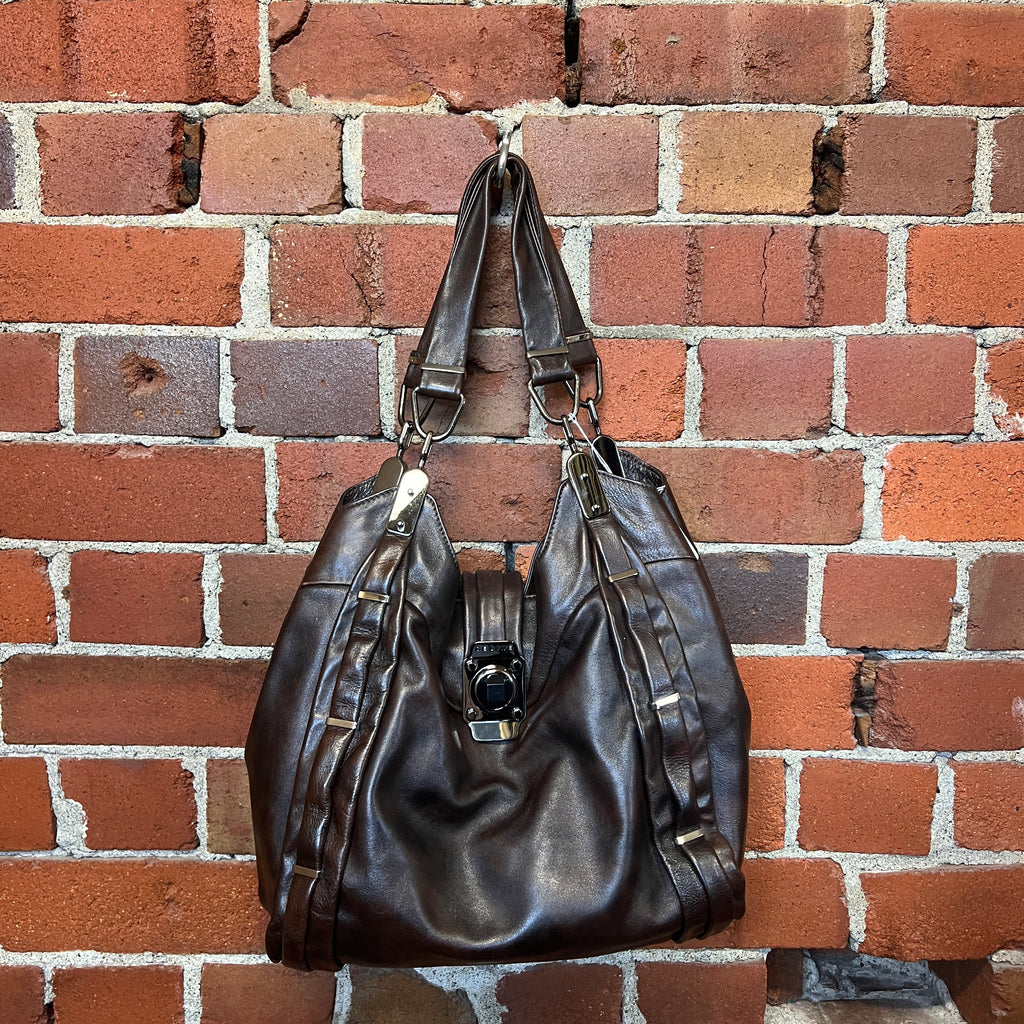 CELINE brown leather handbag