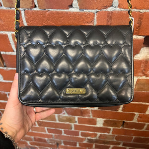 MOSCHINO 1990's heart quilted leather handbag