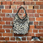 MCQUEEN leopard studded handbag