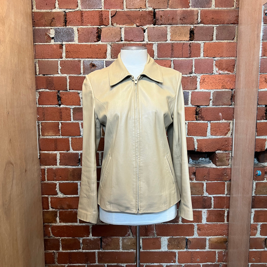 Tan leather jacket
