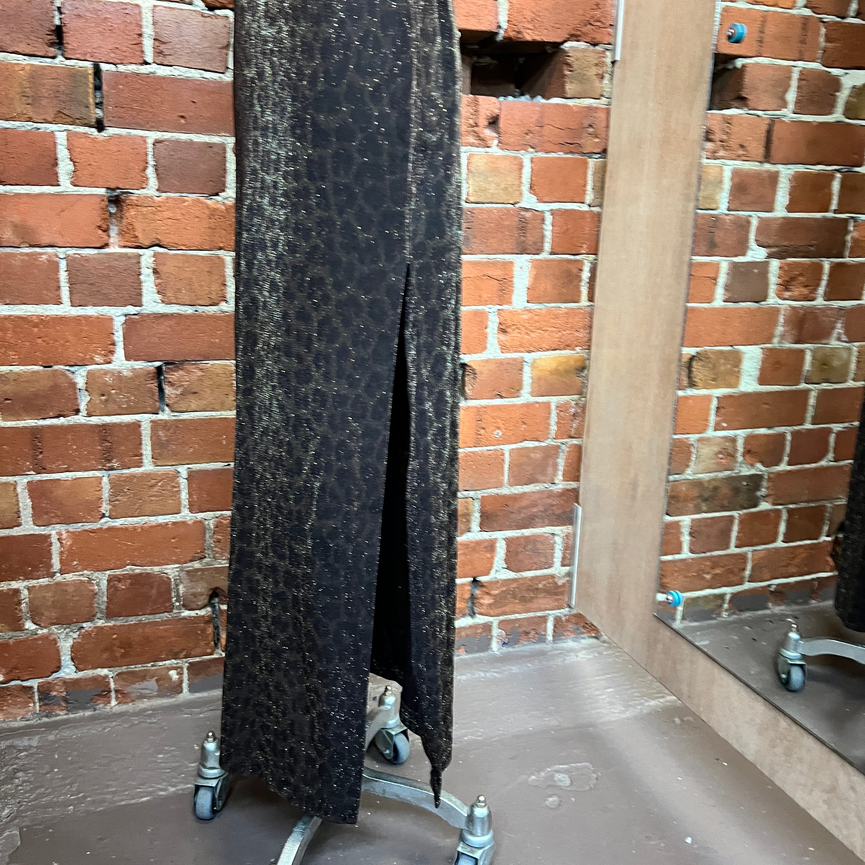 USA designer lurex leopard gown