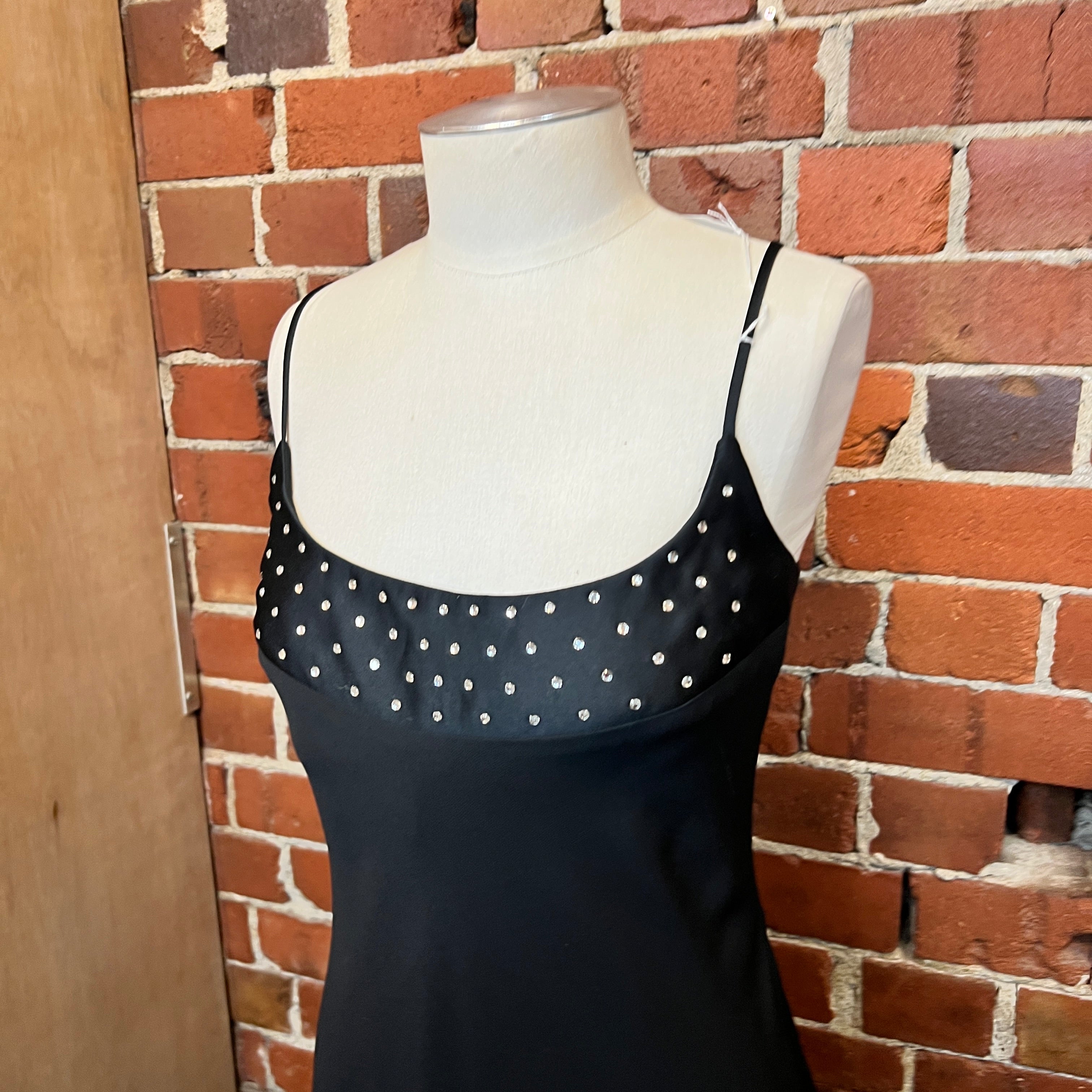 CACHET USA designer chiffon bias and rhinestone gown