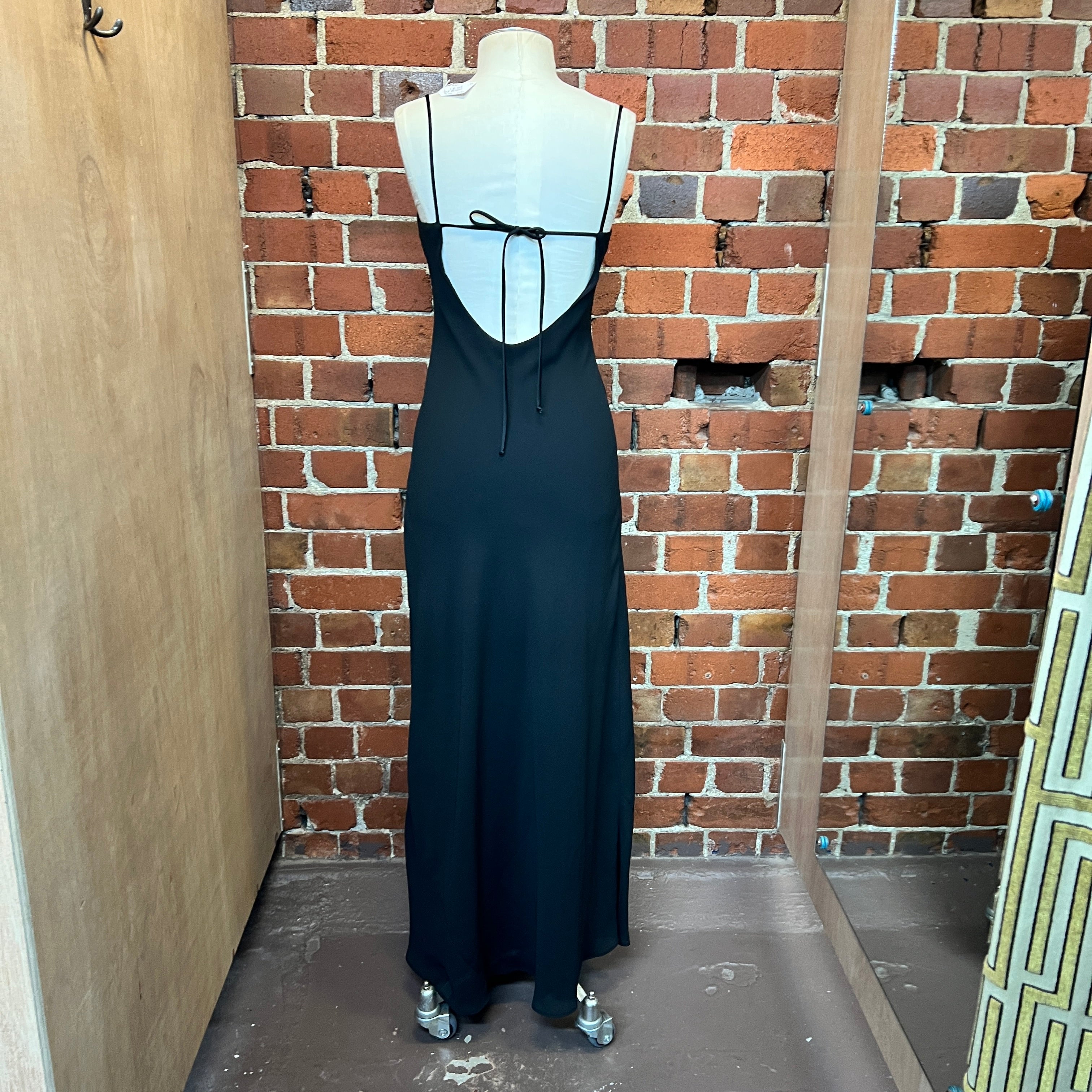 CACHET USA designer chiffon bias and rhinestone gown