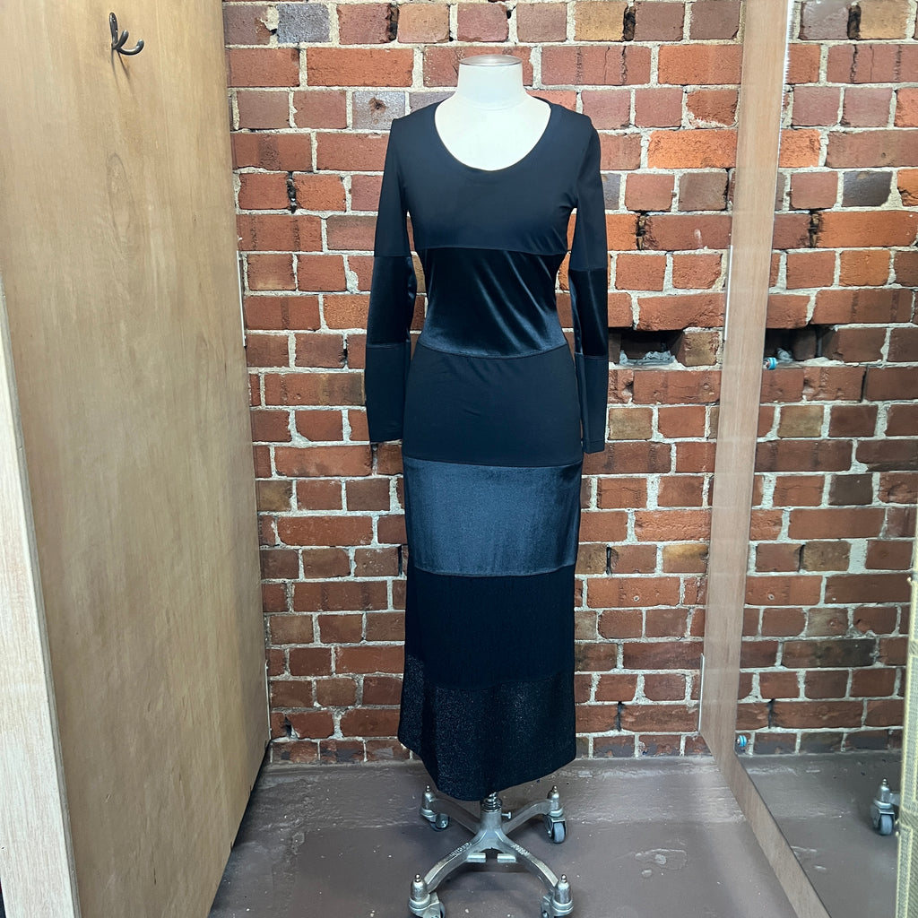 MOSCHINO mixed fabric gown