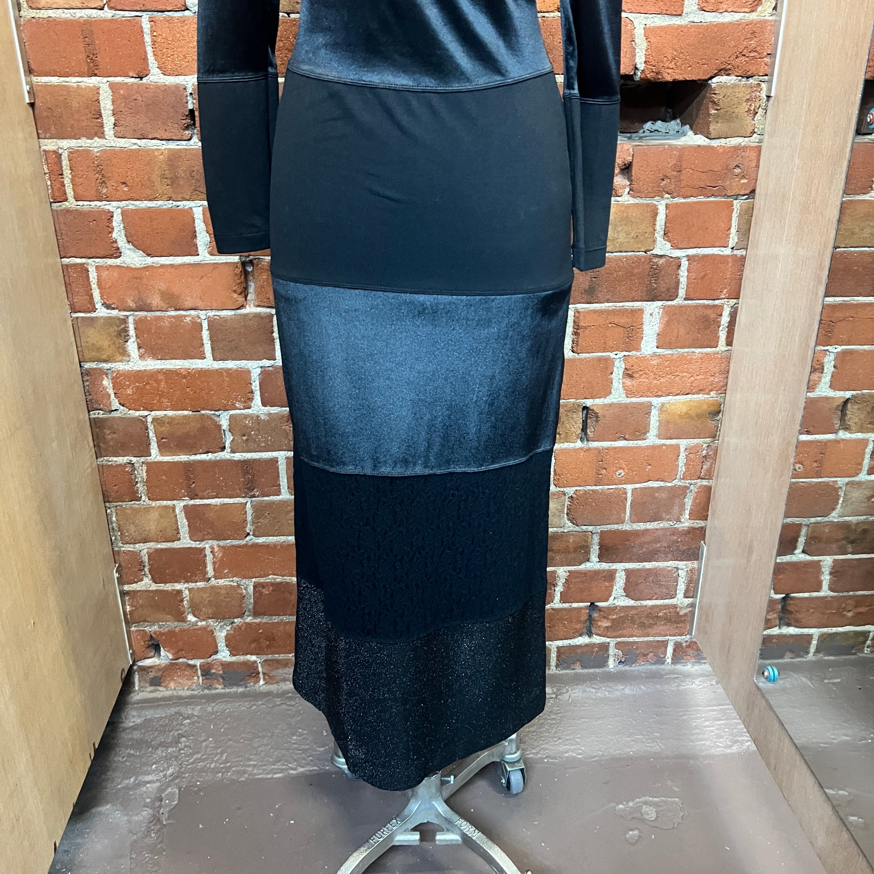 MOSCHINO mixed fabric gown