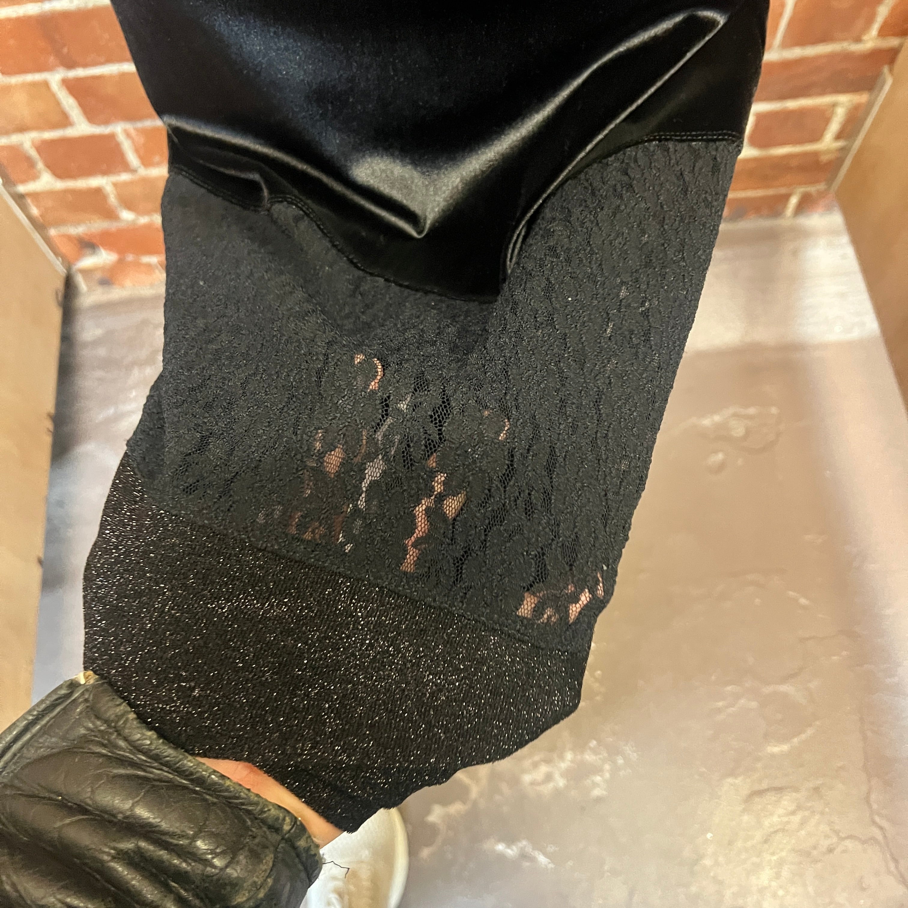 MOSCHINO mixed fabric gown