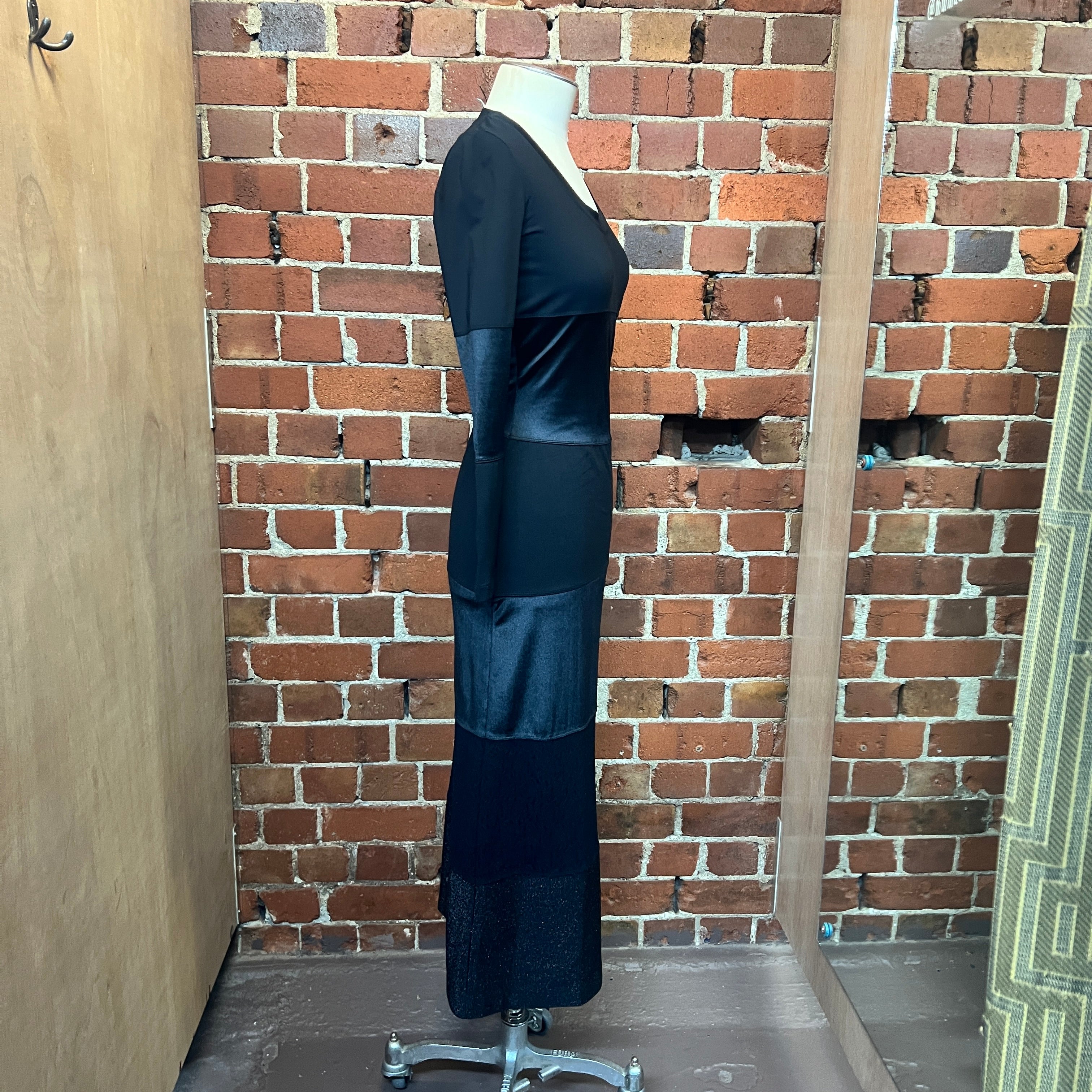 MOSCHINO mixed fabric gown