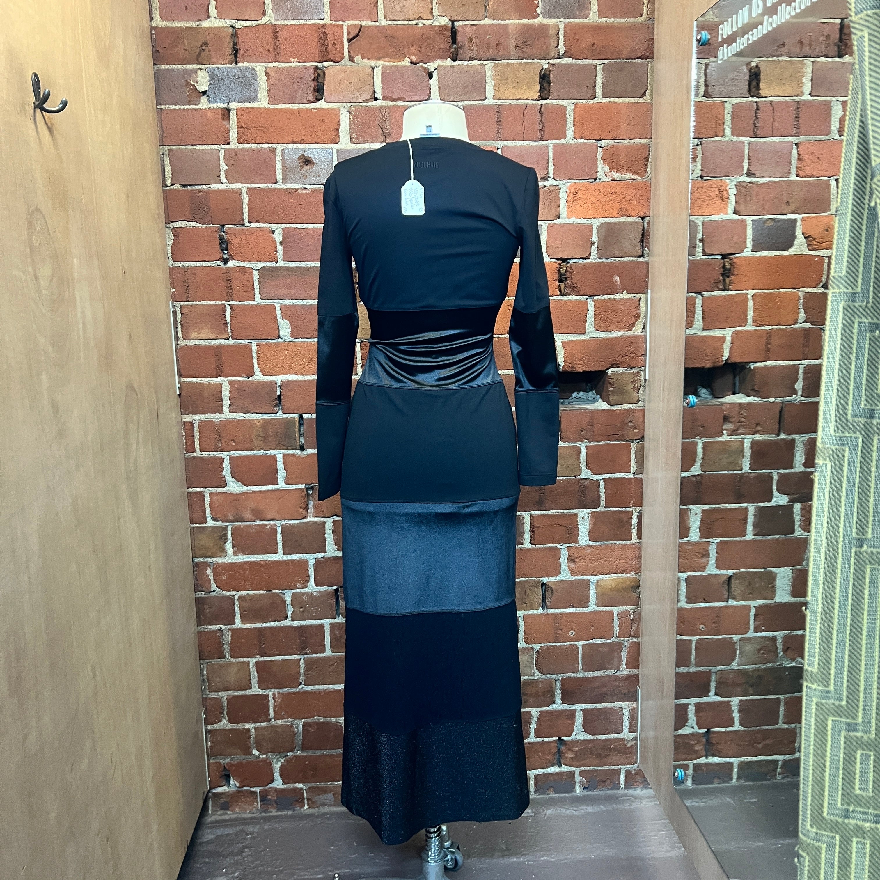 MOSCHINO mixed fabric gown