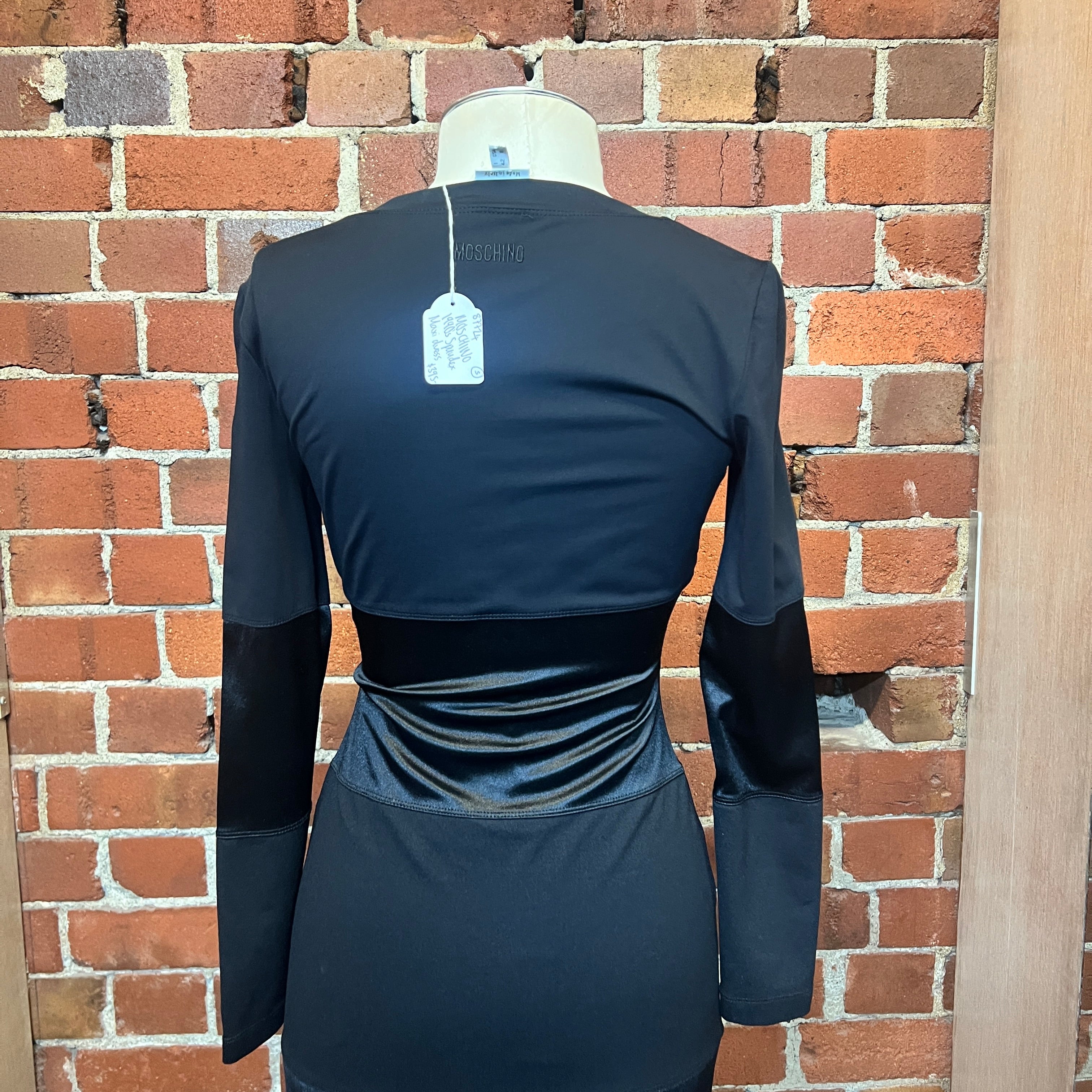 MOSCHINO mixed fabric gown