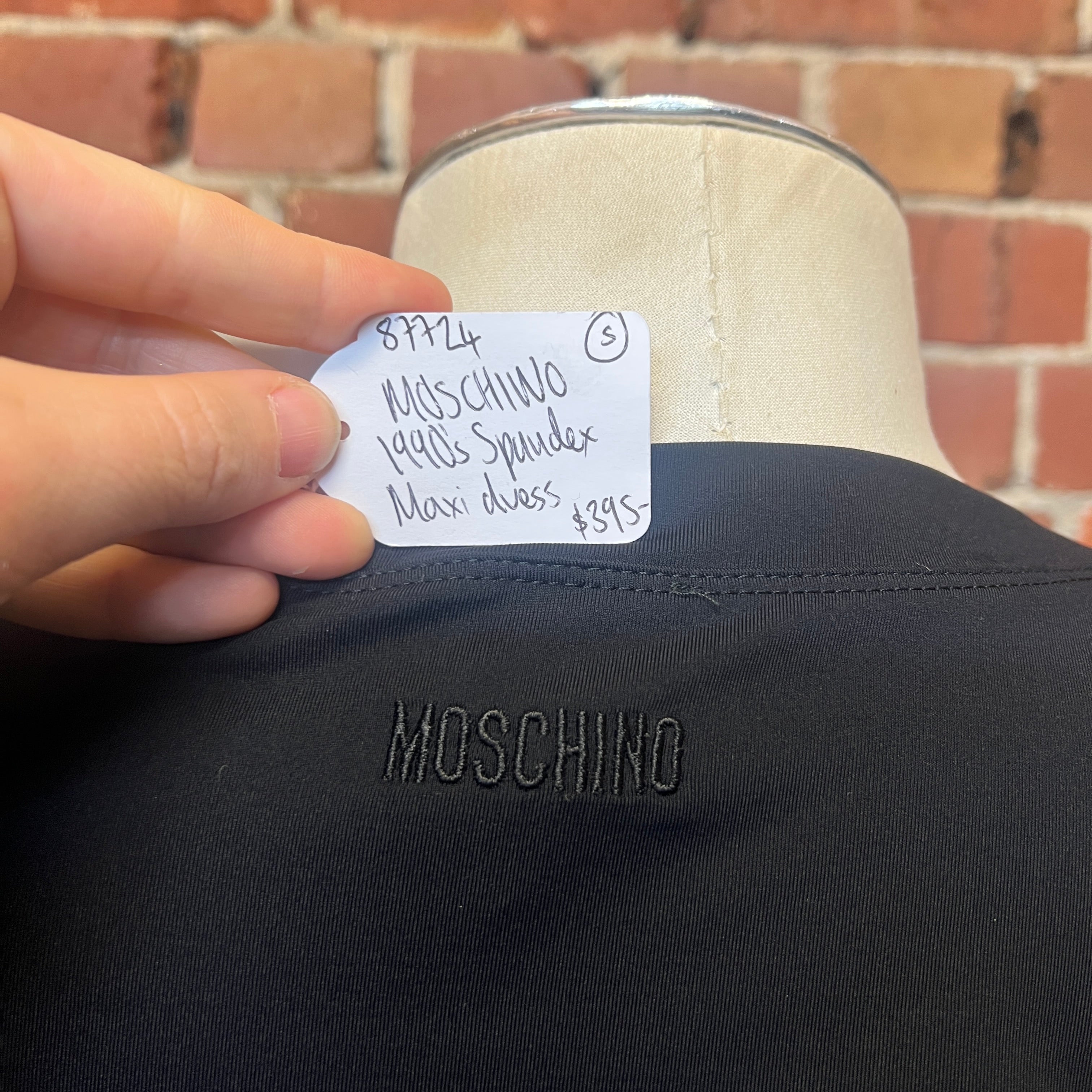 MOSCHINO mixed fabric gown