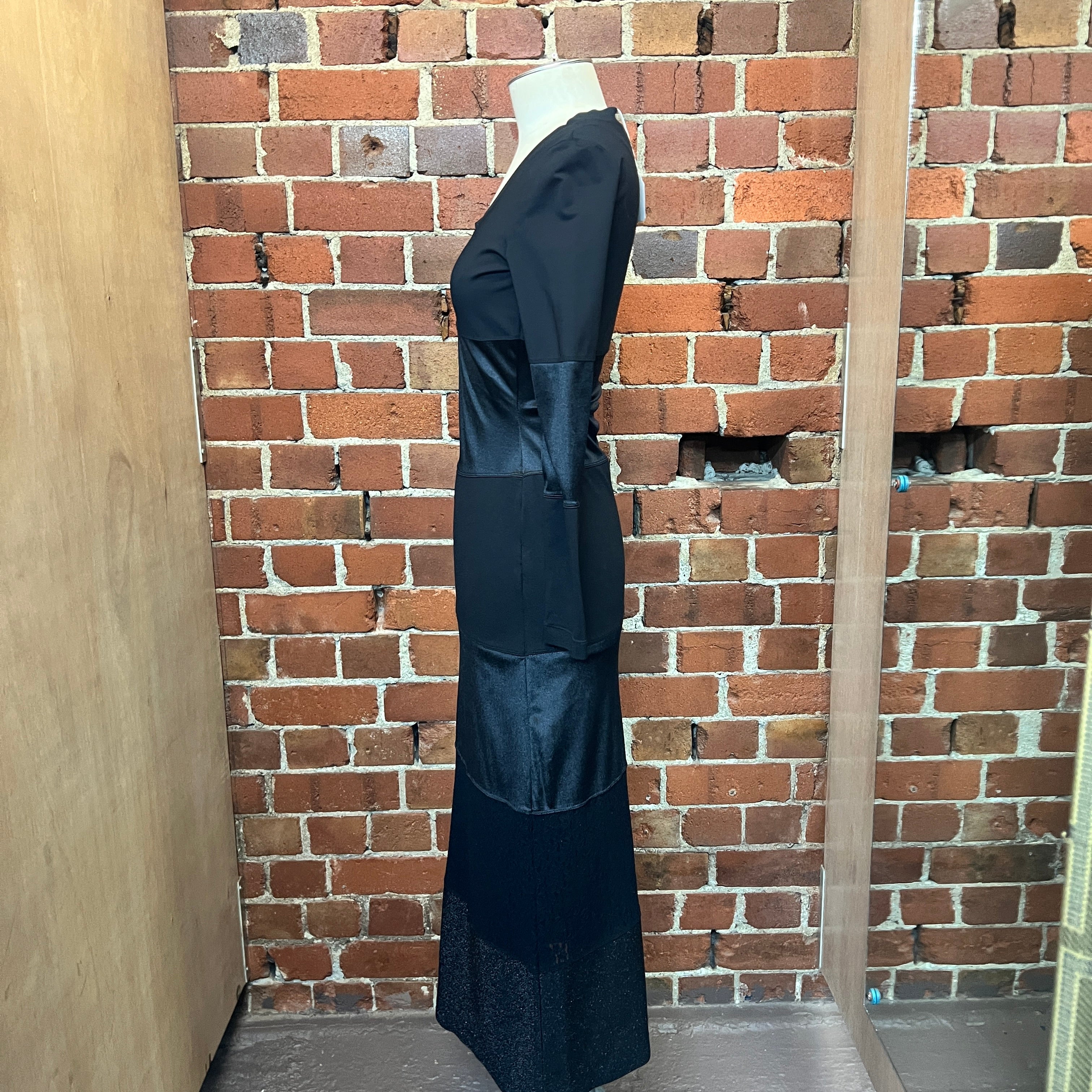 MOSCHINO mixed fabric gown