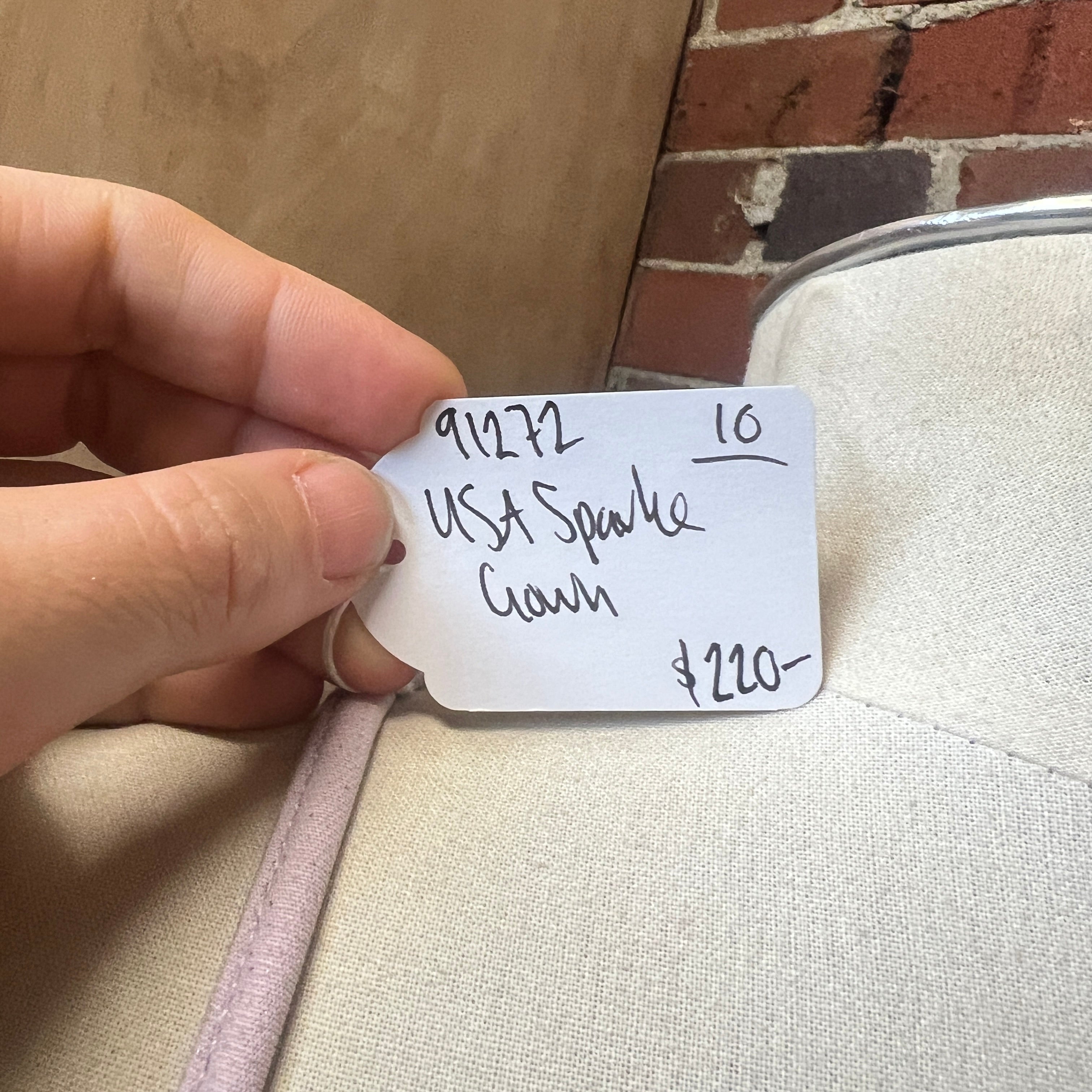 USA designer sparkle gown