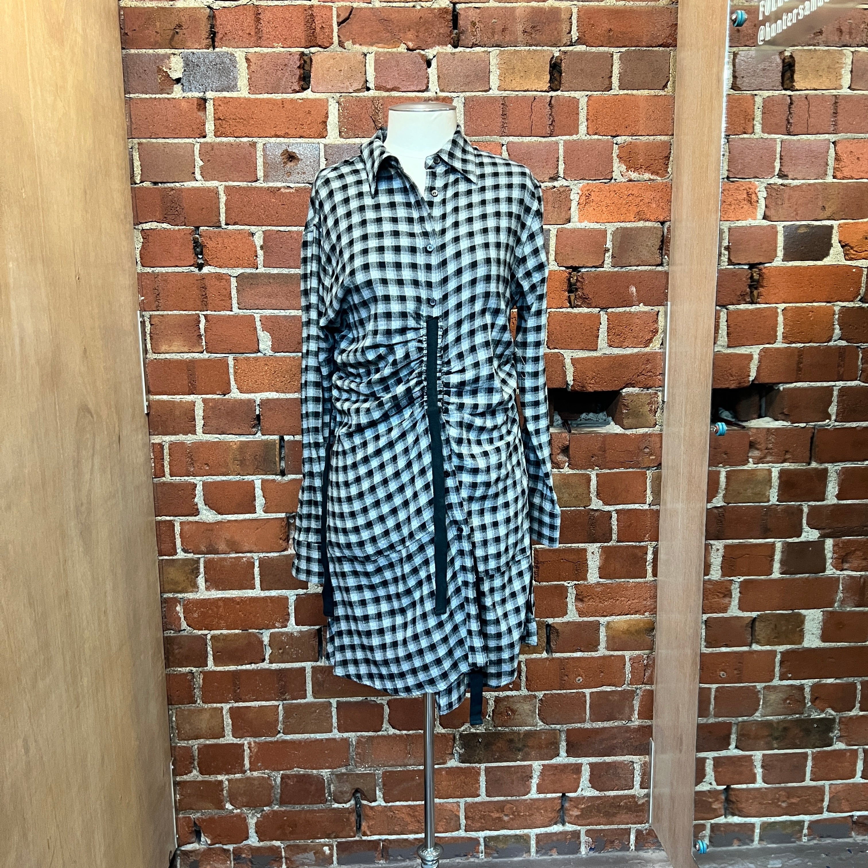 MC QUEEN flannel shirt dress