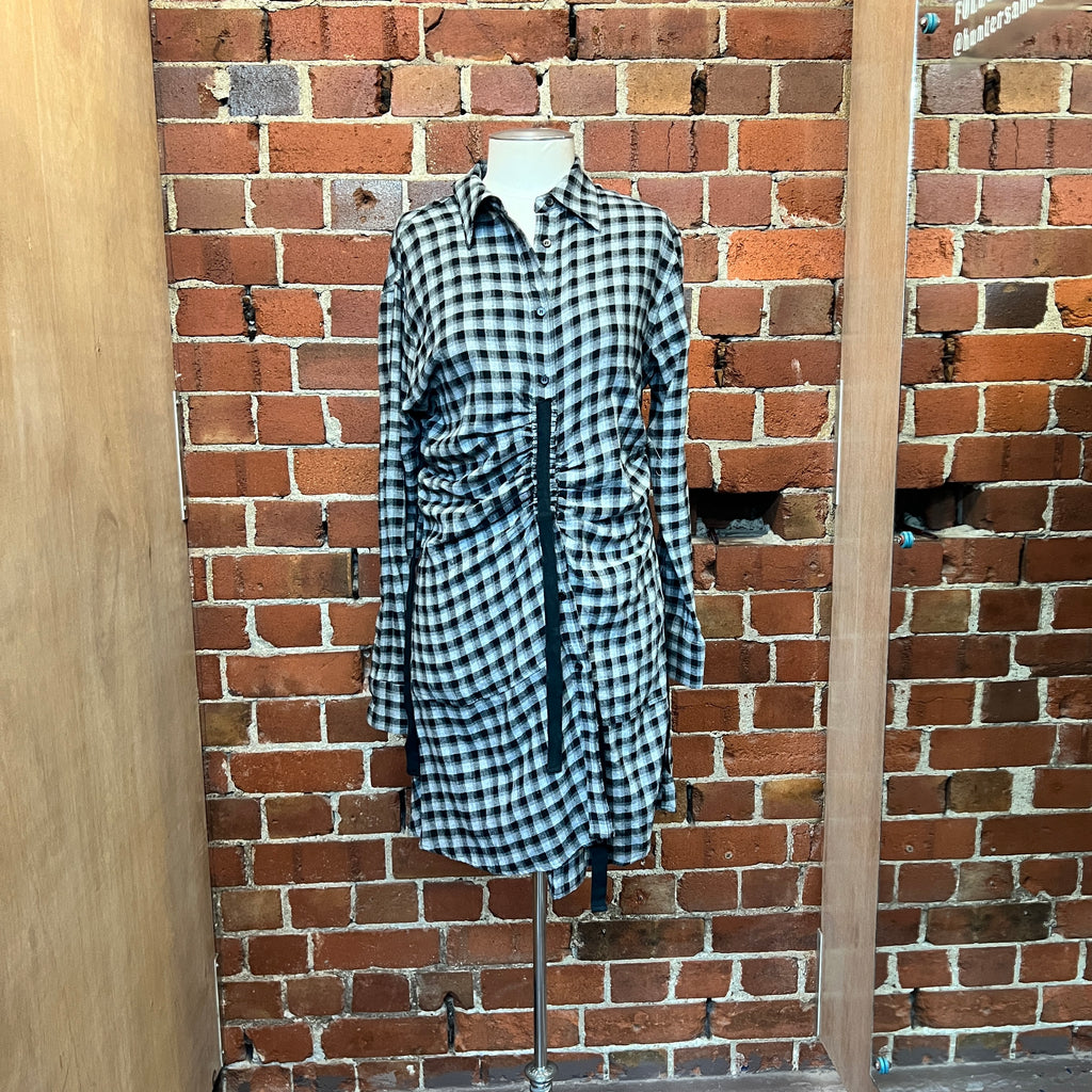 MC QUEEN flannel shirt dress