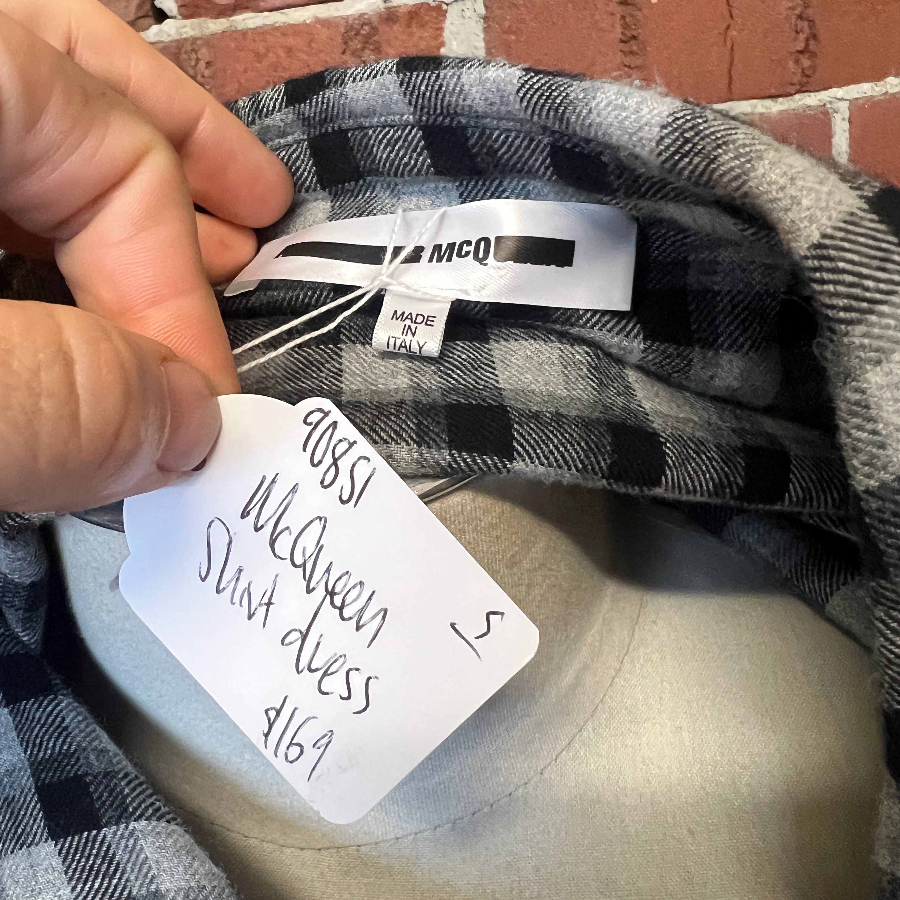 MC QUEEN flannel shirt dress