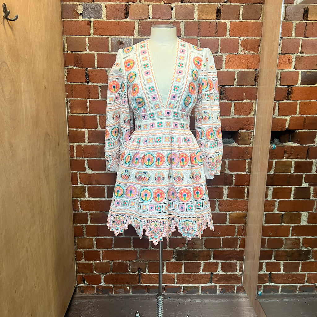ZIMMERMAN heavily embroided mini dress