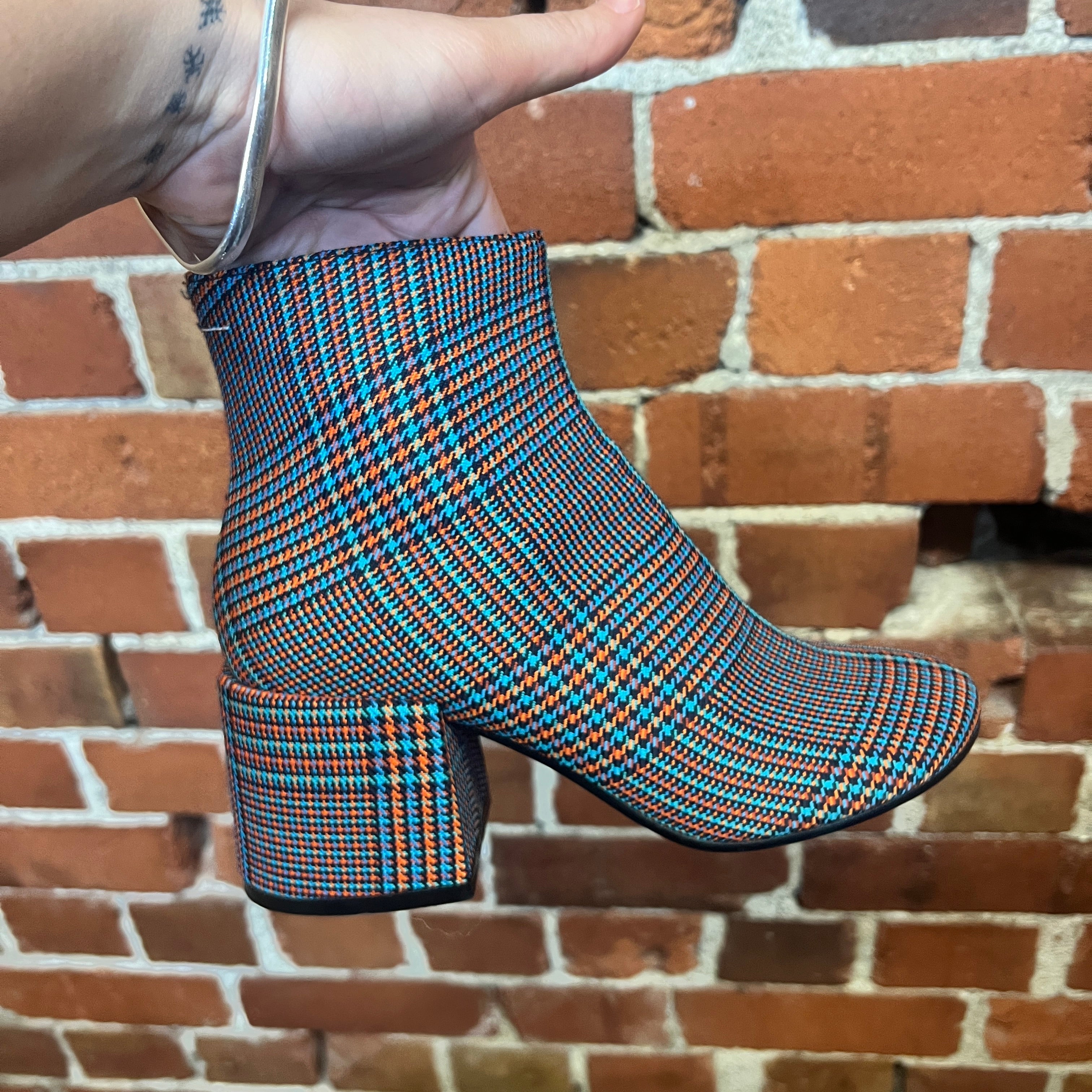 MARTIN MARGEILA MM6 checked fabric boots