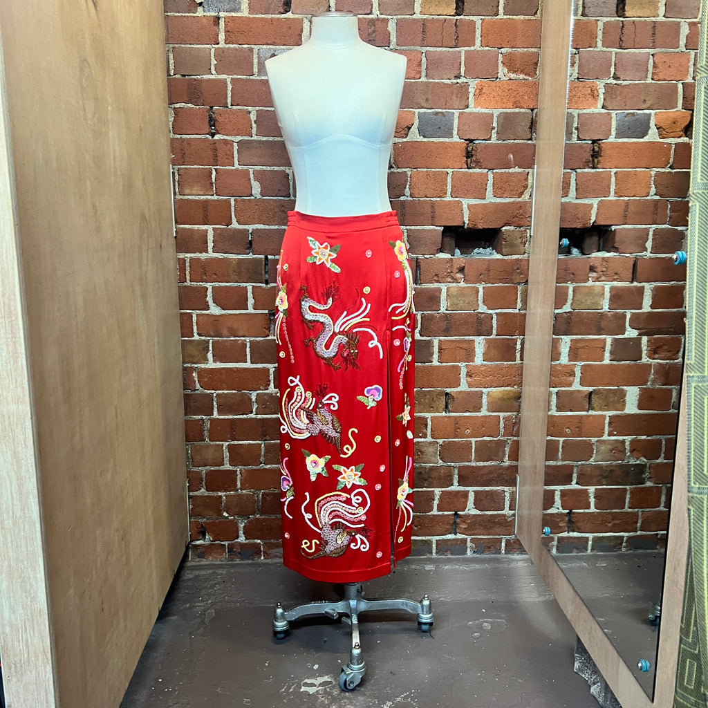 ATTICO silk beaded skirt