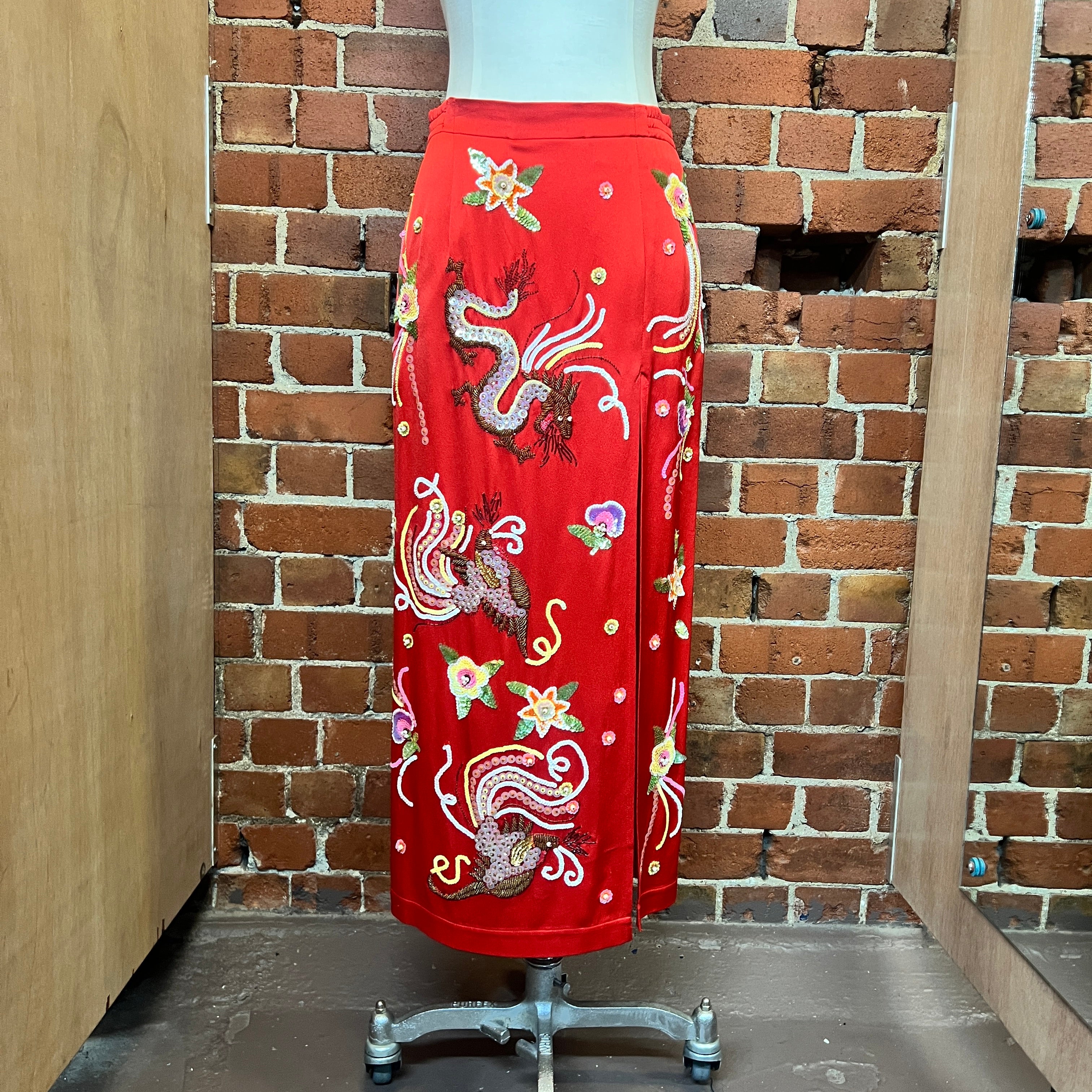 ATTICO silk beaded skirt