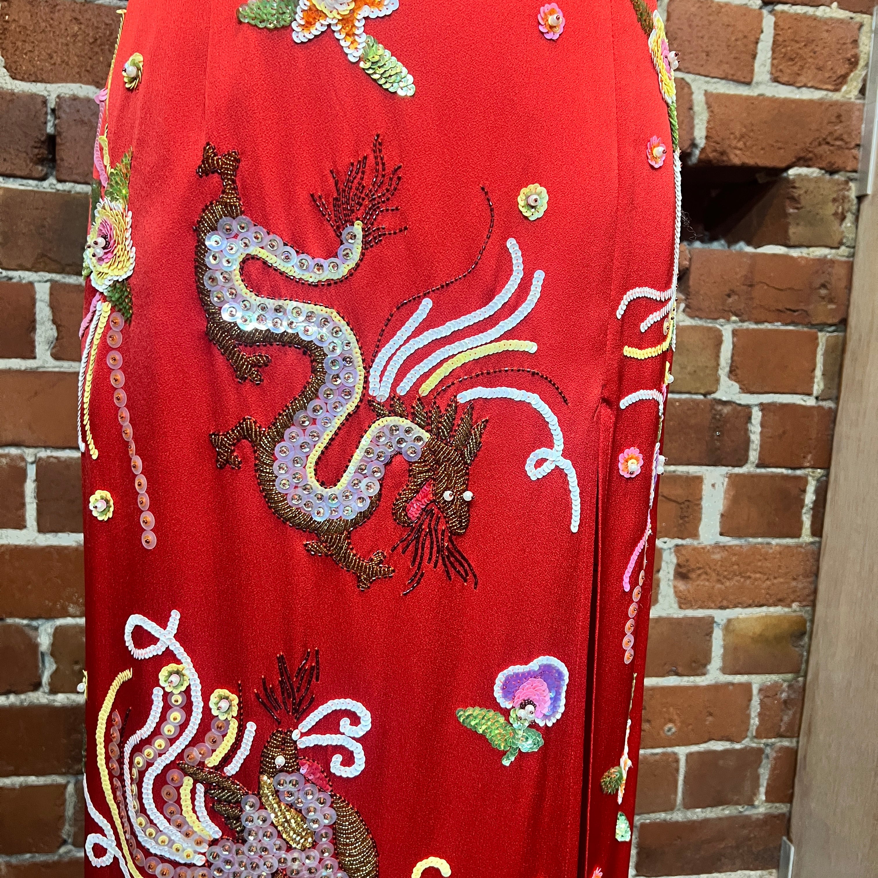 ATTICO silk beaded skirt