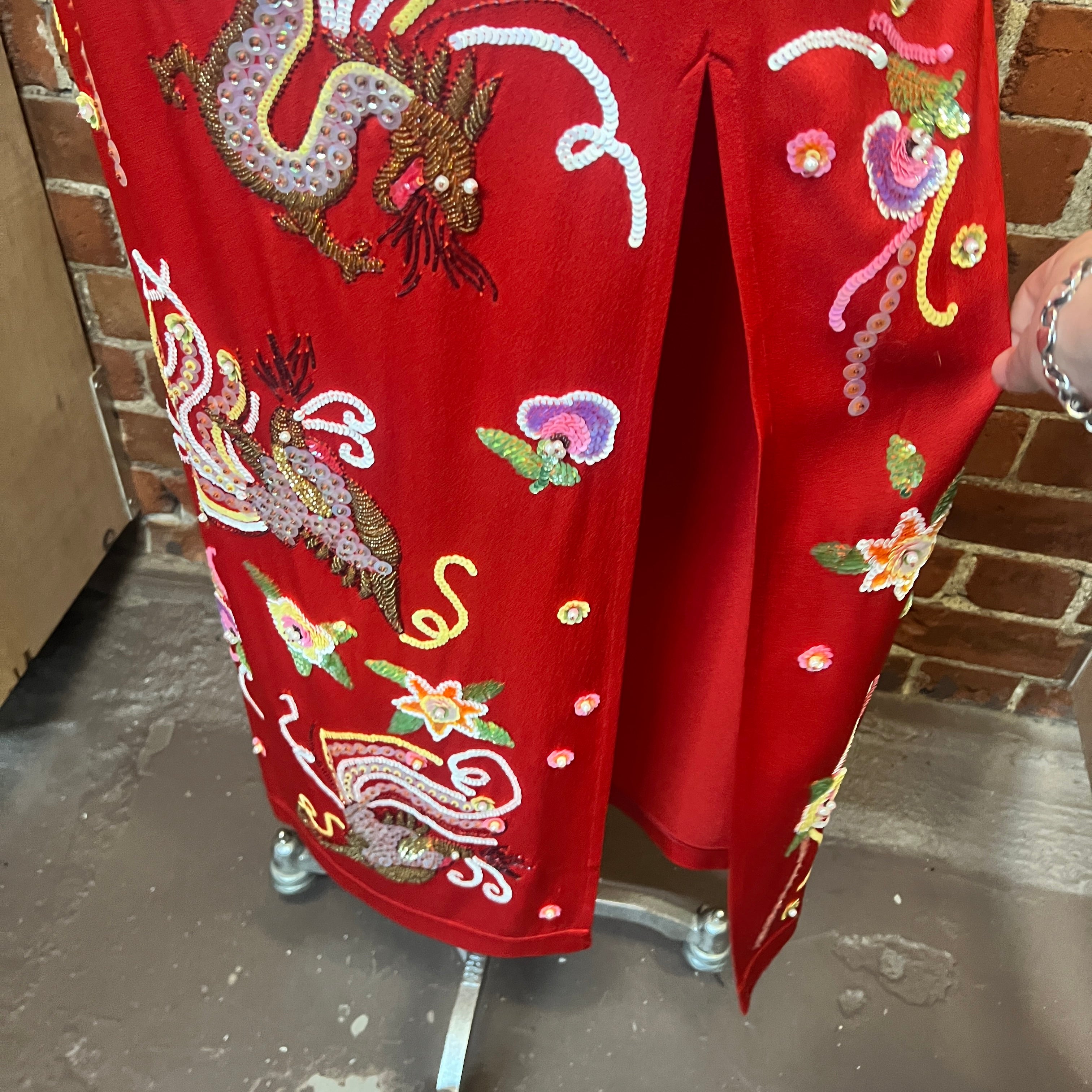 ATTICO silk beaded skirt