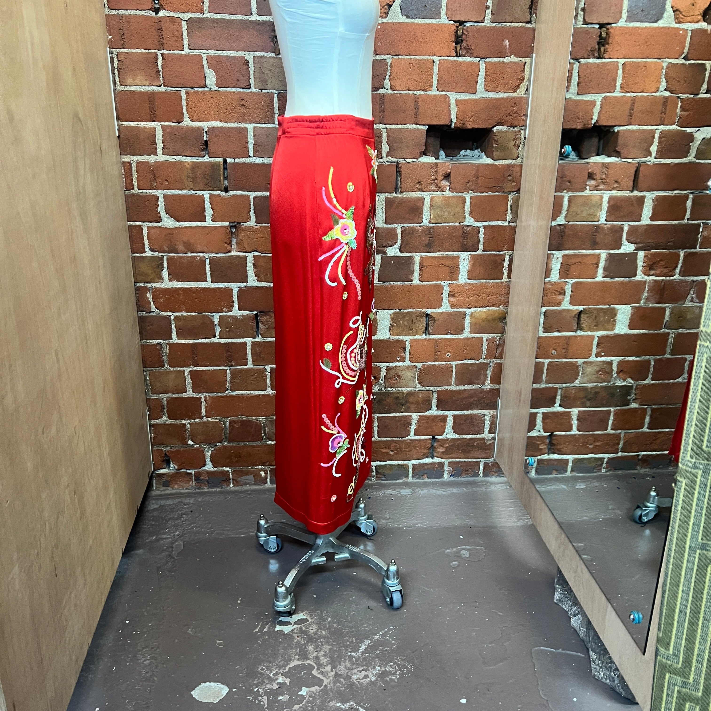 ATTICO silk beaded skirt