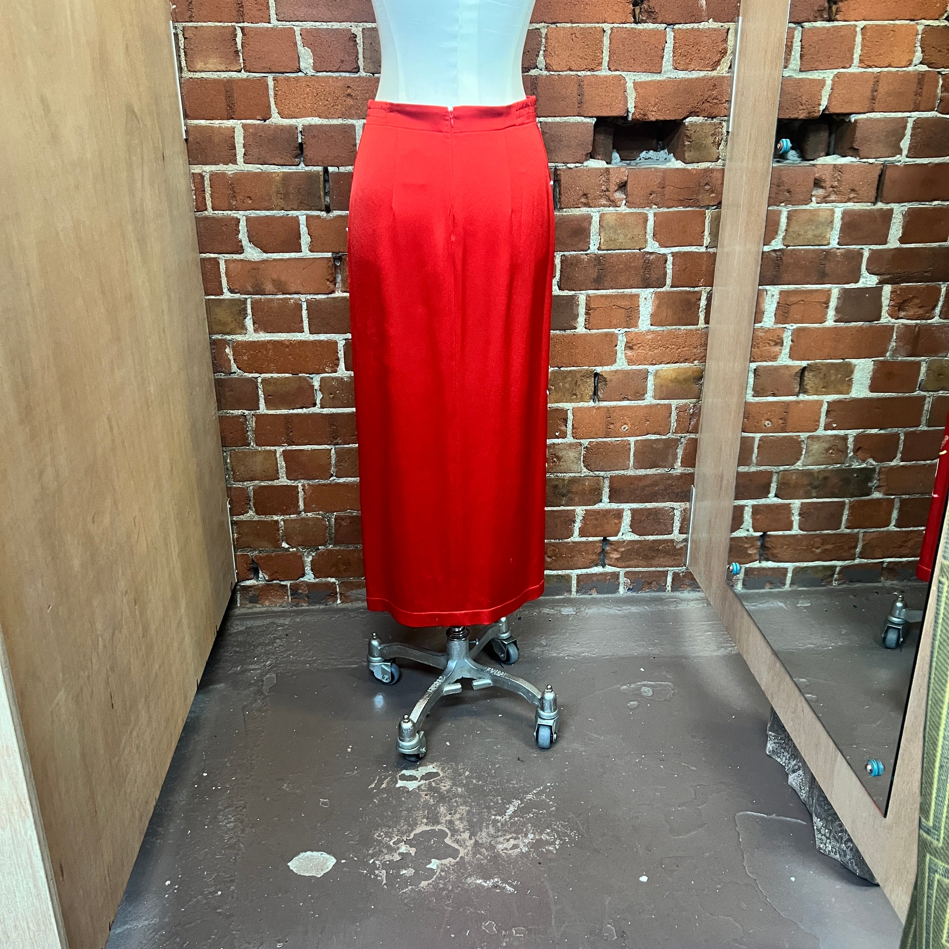 ATTICO silk beaded skirt