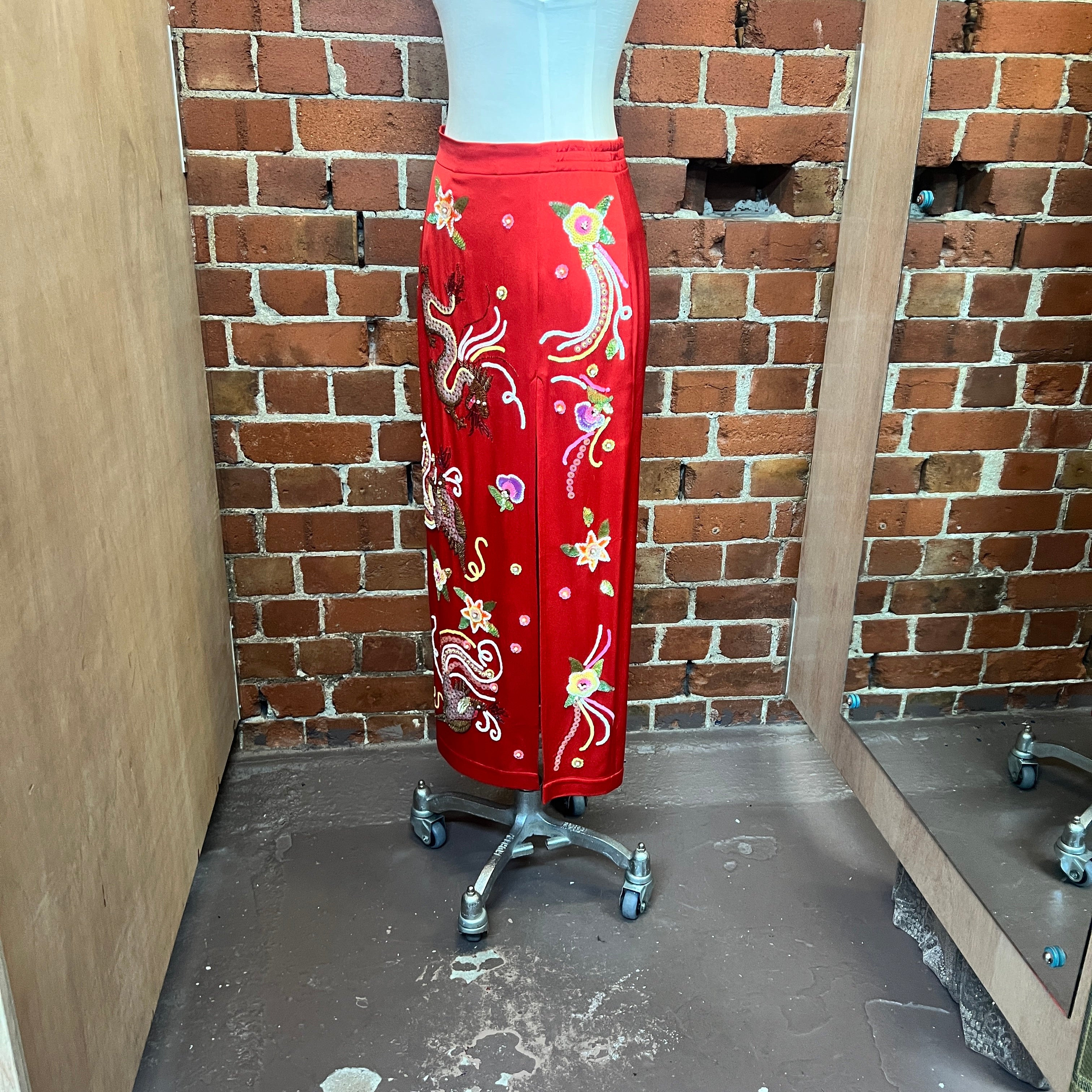 ATTICO silk beaded skirt