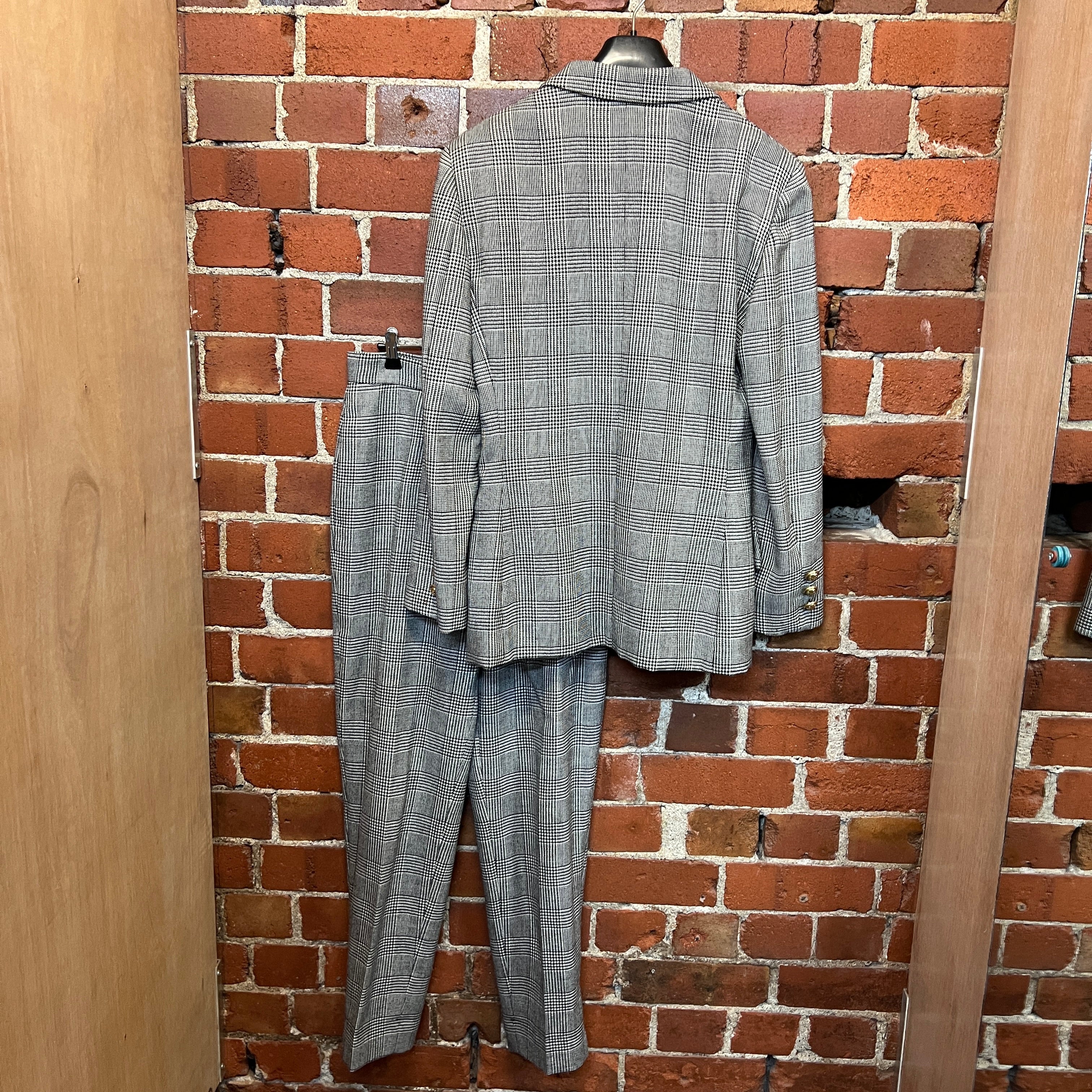 MOSCHINO 1990'S wool checked suit
