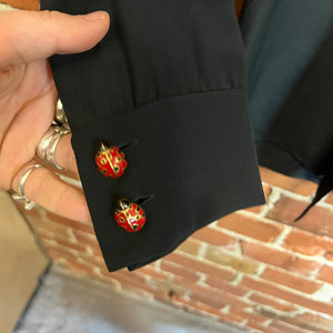 GUCCI ladybug silk pussy bow shirt