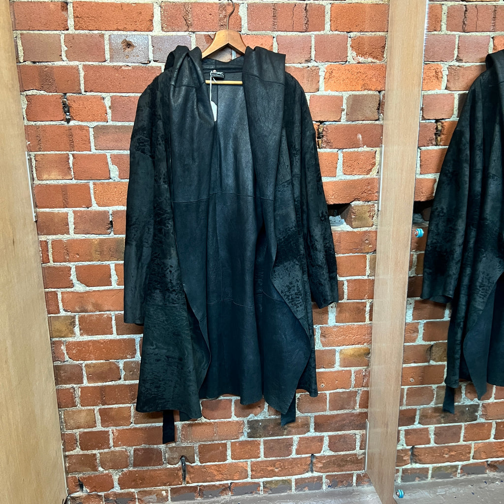ANN DEMULEMEESTER HUGE leather coat