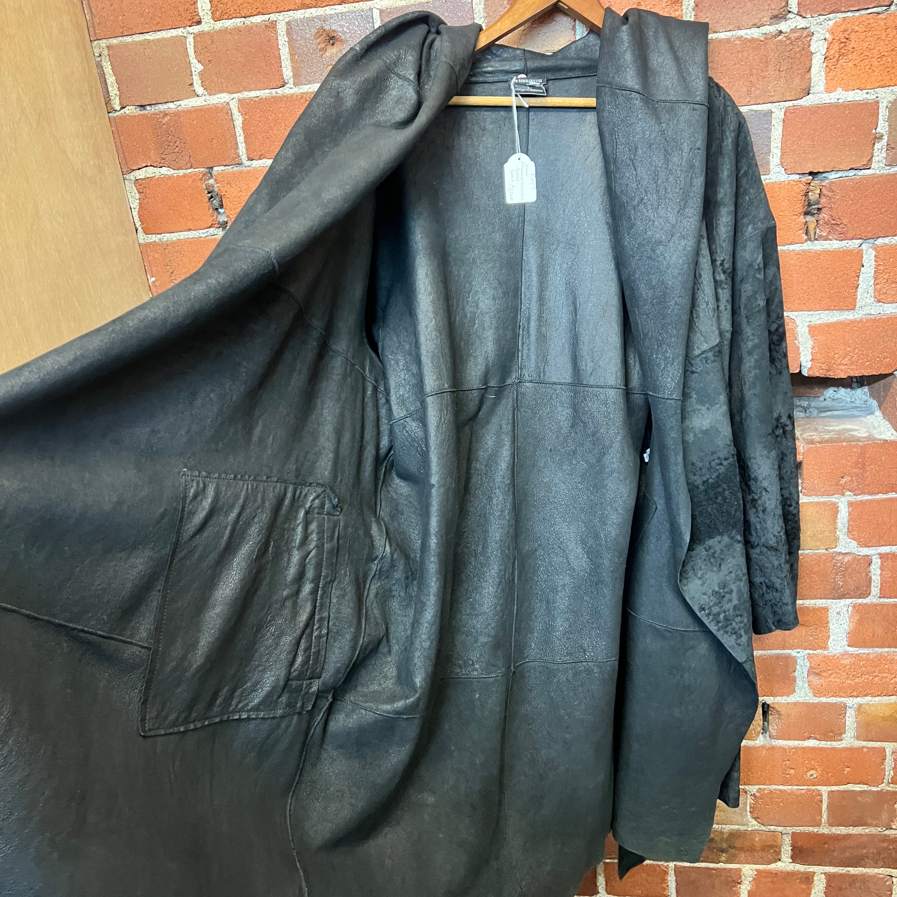 ANN DEMULEMEESTER HUGE leather coat